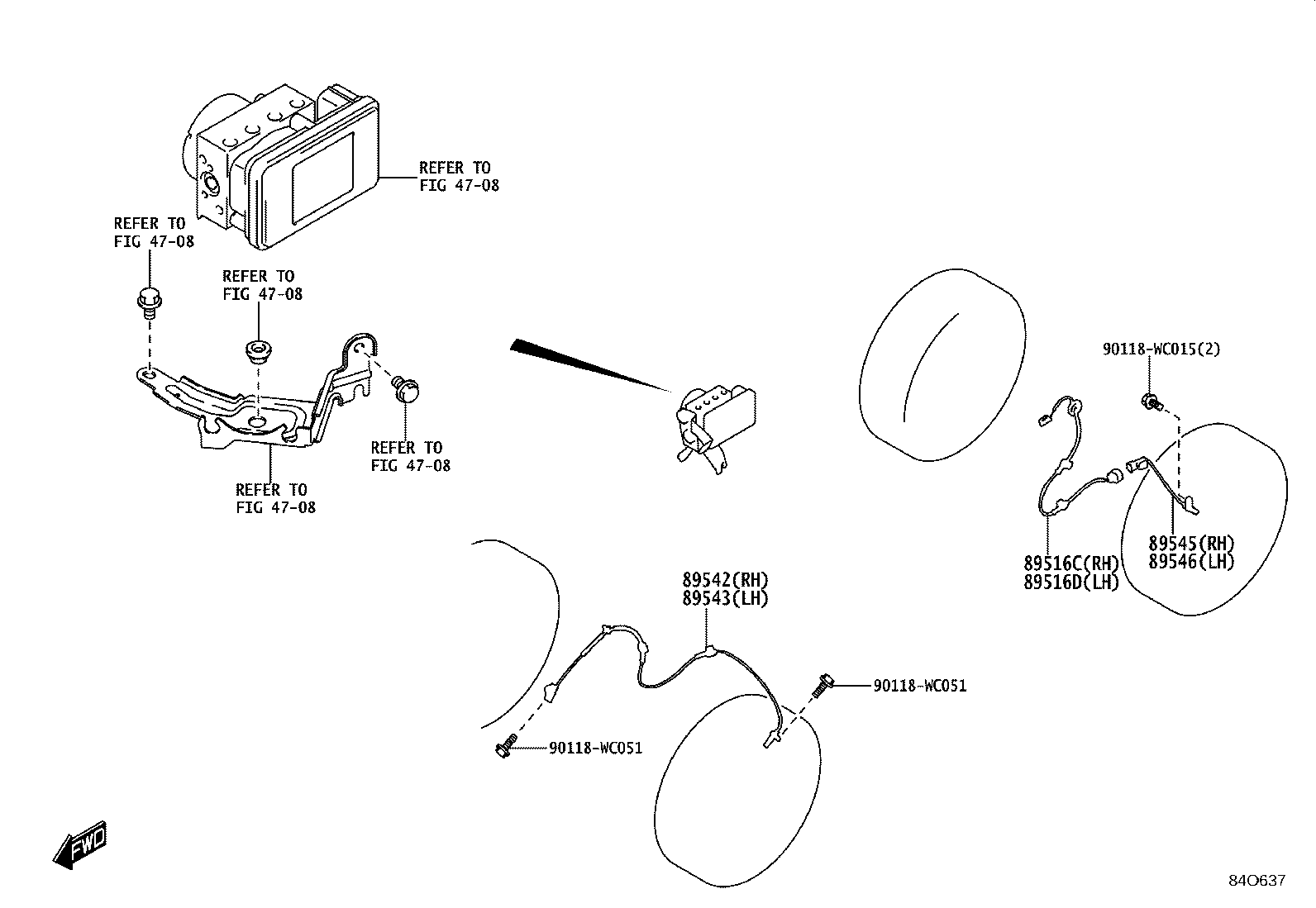 89545-WC005 SENSOR, SPEED, REAR RH product image