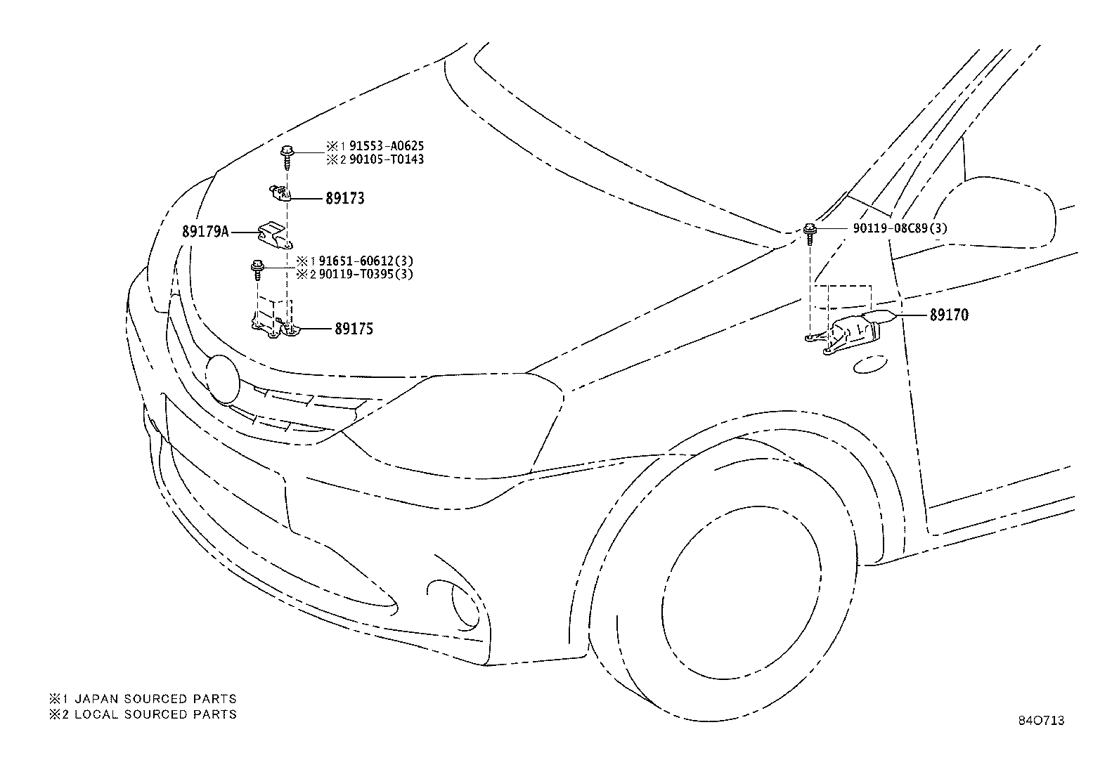 89179-09030 COVER, AIR BAG SENSOR product image