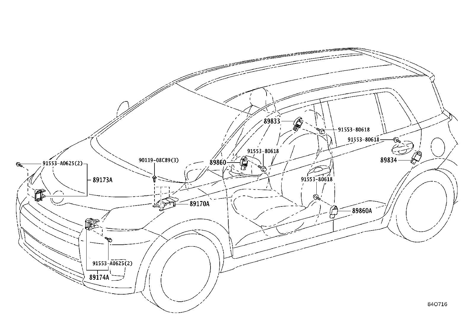 89170-52B20 SENSOR ASSY, AIR BAG product image