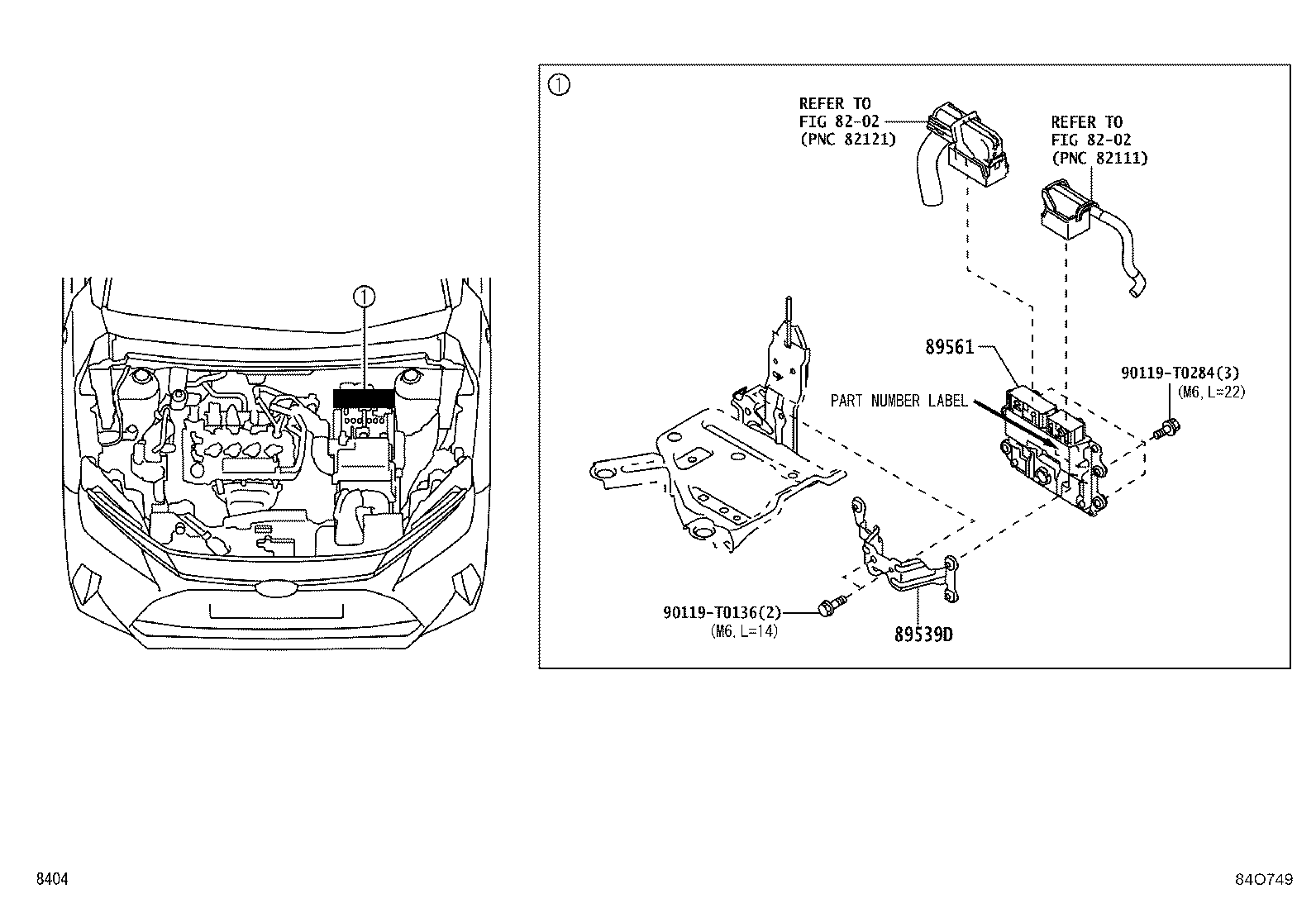 89667-BZ090 BRACKET, ENGINE CONTROL COMPUTER, NO.1 product image
