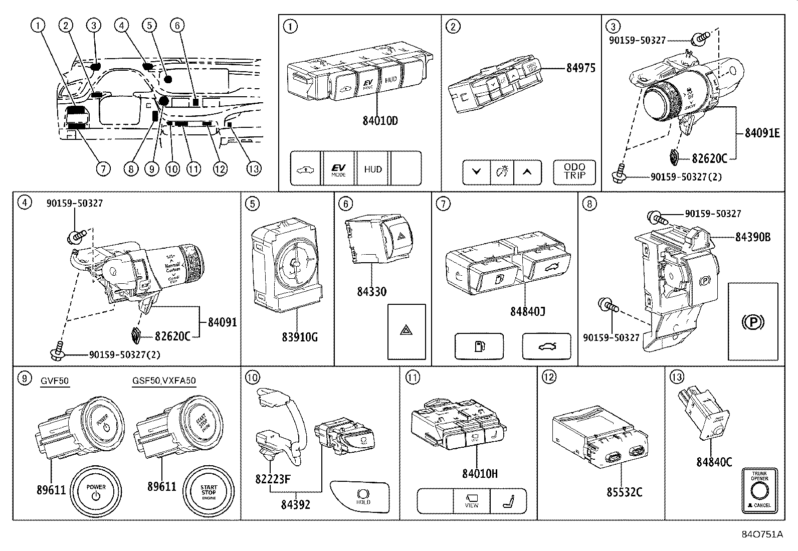 82660-50120 BLOCK ASSY, RELAY product image