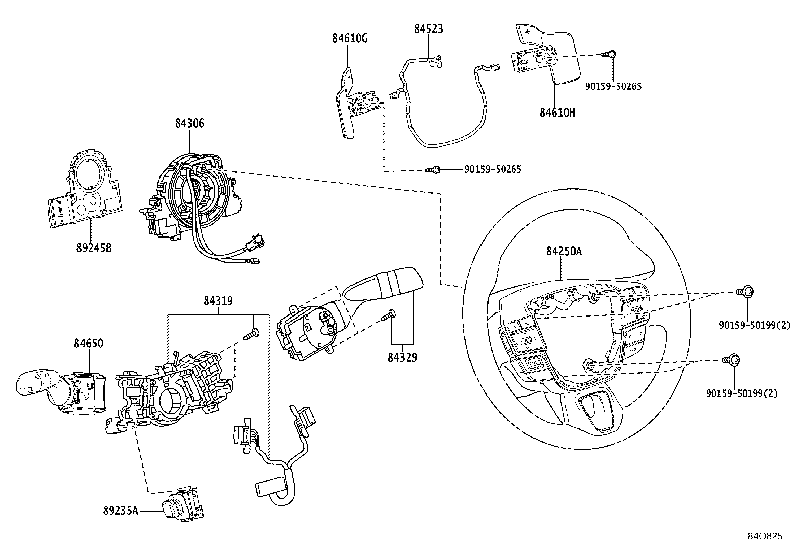 84332-30360 SWITCH ASSY, HAZARD WARNING SIGNAL product image