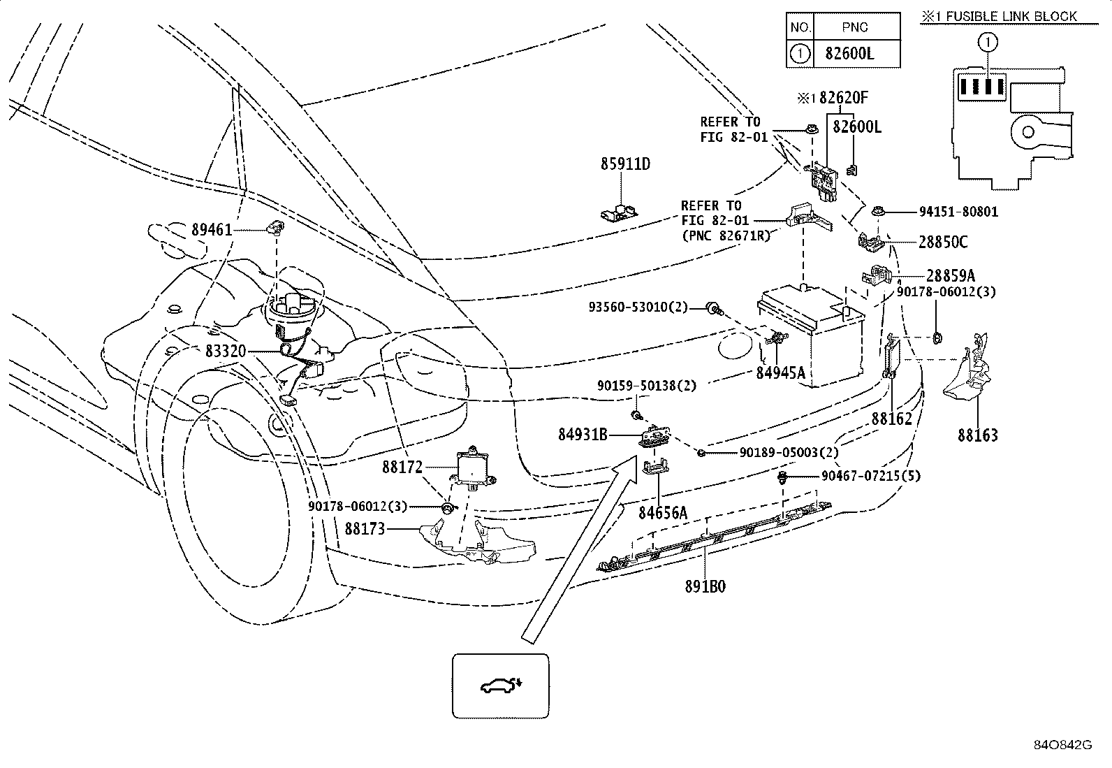 84332-30360 SWITCH ASSY, HAZARD WARNING SIGNAL product image