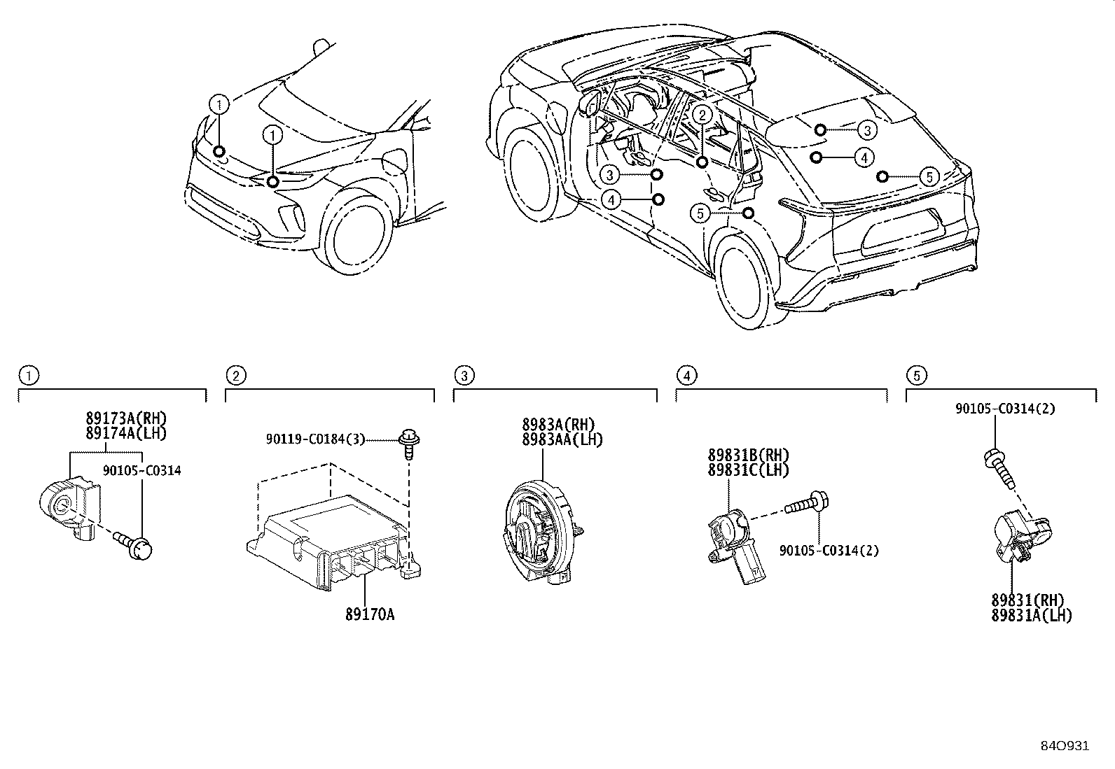 89170-0R460 COMPUTER ASSY, AIR BAG product image
