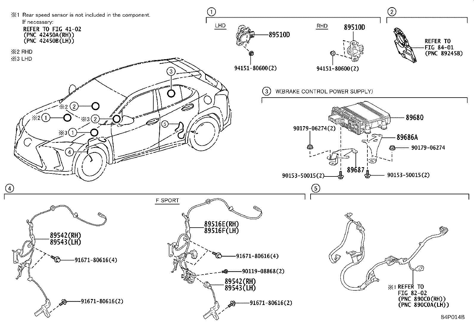 89544-0D110 SENSOR, SKID CONTROL, REAR RH product image