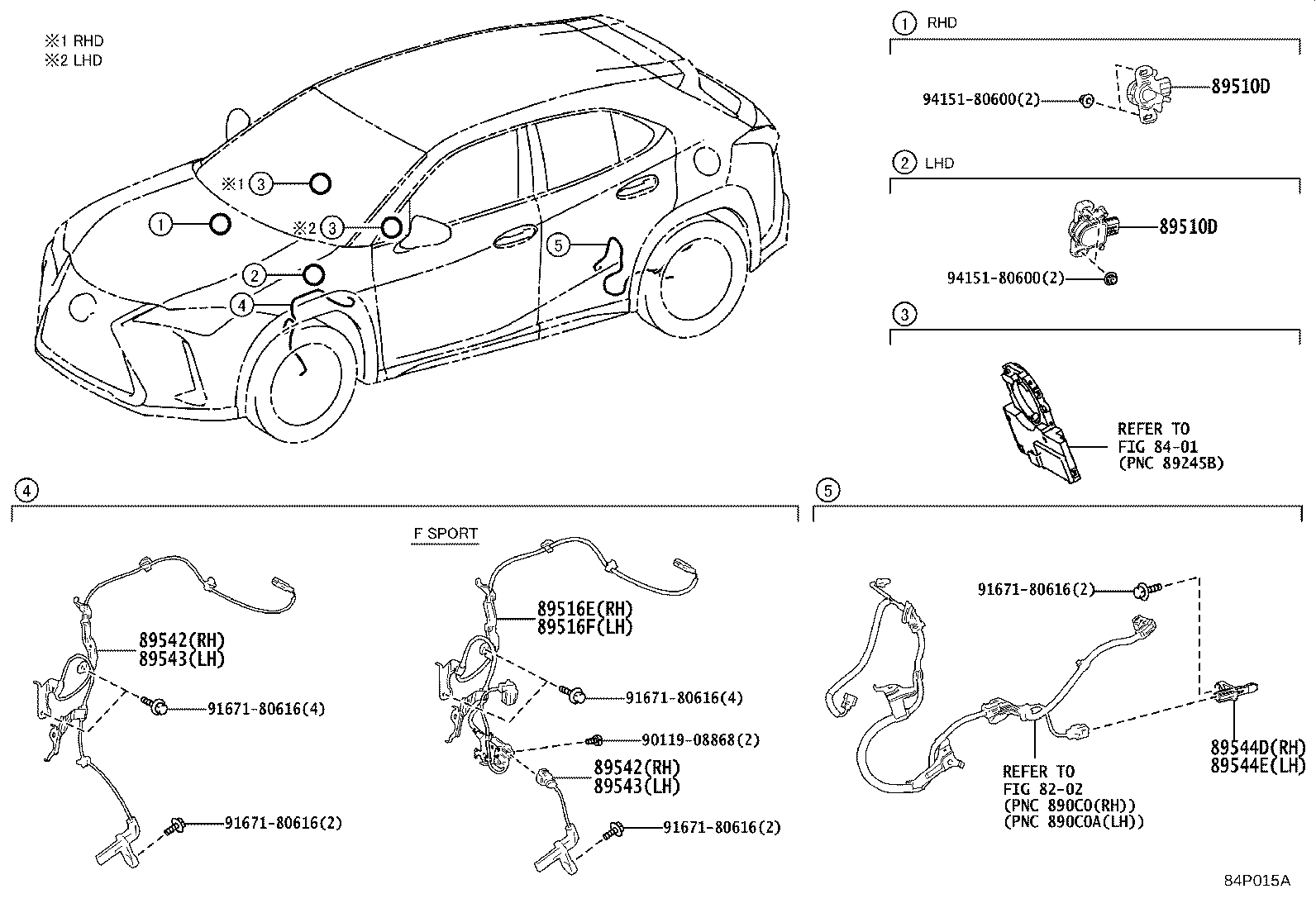 89544-0D110 SENSOR, SKID CONTROL, REAR RH product image