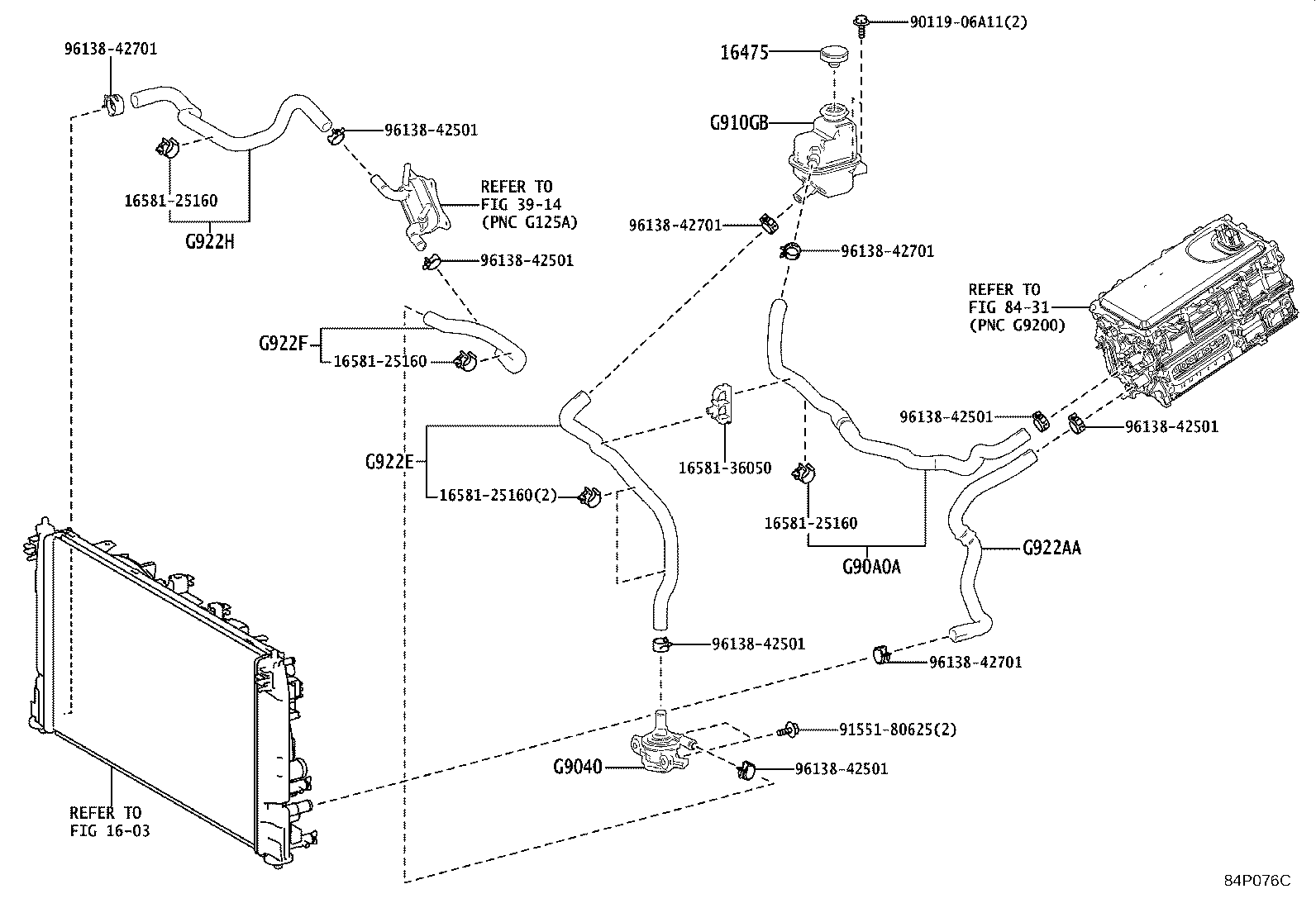 Toyota G90A0-76020 HOSE ASSY, INVERTER COOLING, NO.1