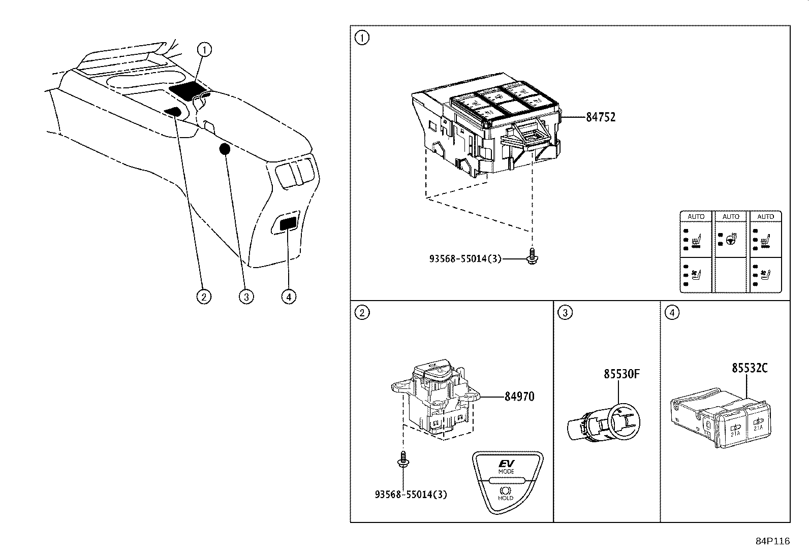 84040-76010 MASTER SWITCH ASSY,MULTIPLEX NETWORK product image