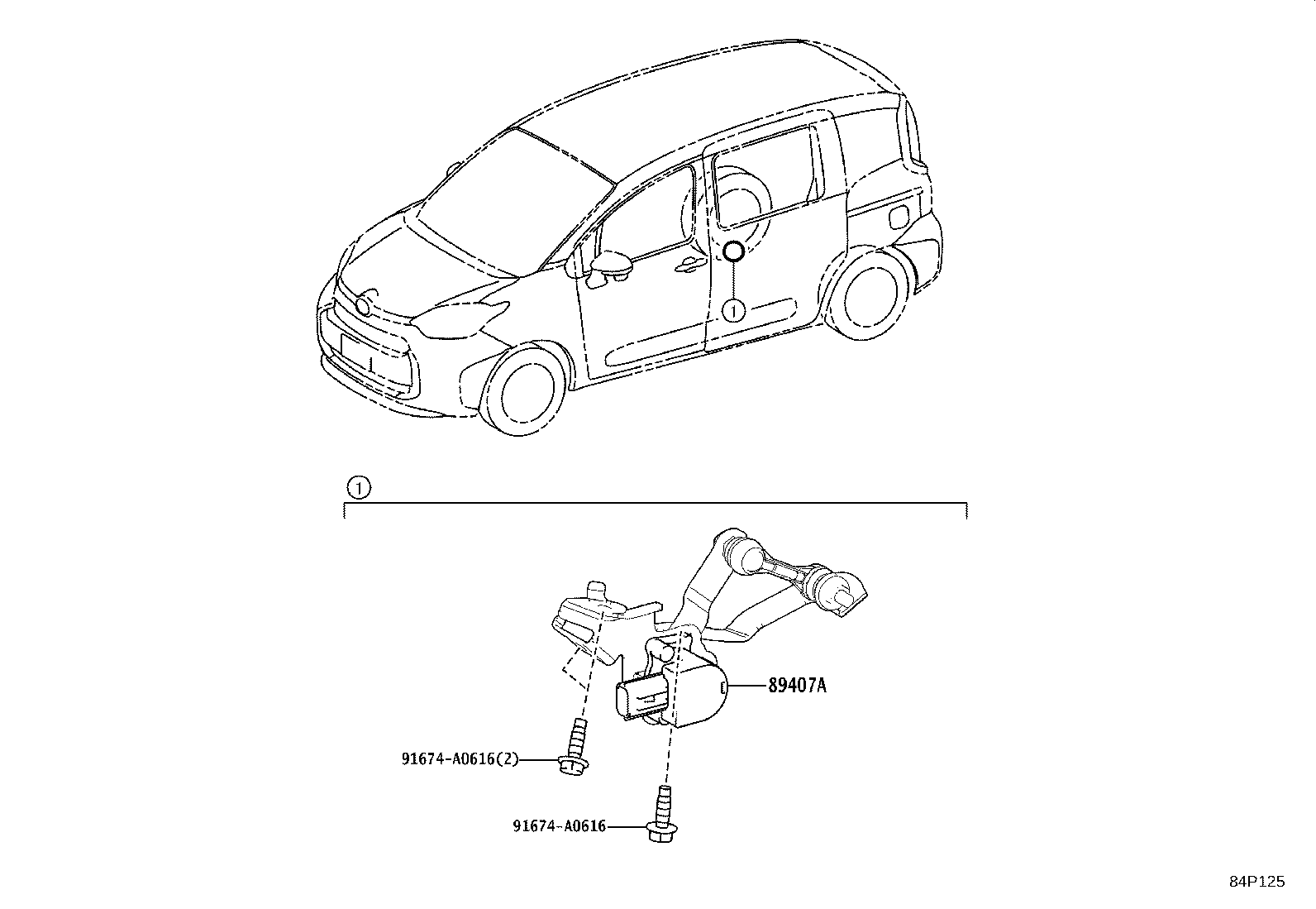89407-52040 SENSOR SUB-ASSY, HEIGHT CONTROL, REAR RH product image