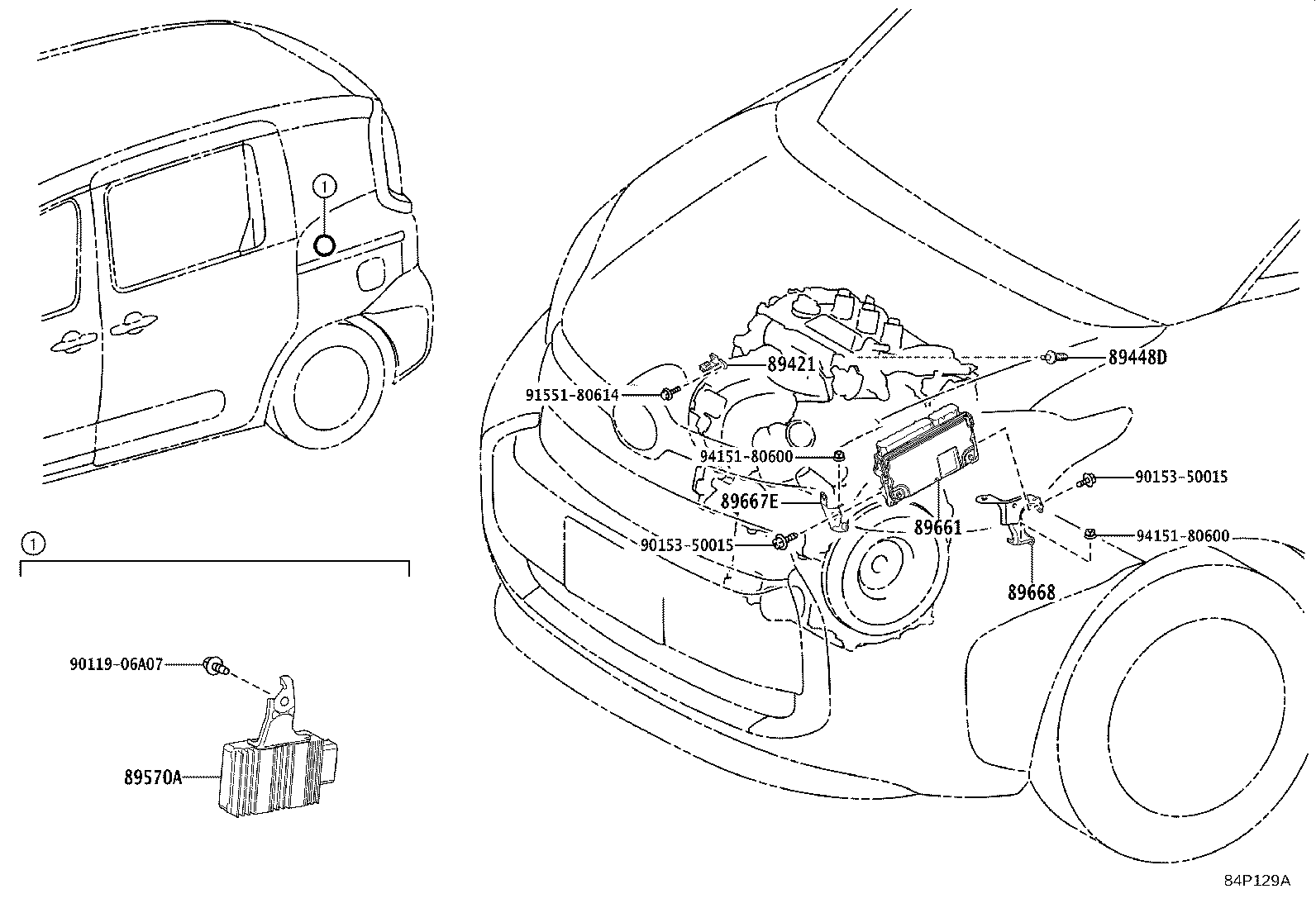 89573-52050 BRACKET, FUEL PUMP CONTROL COMPUTER product image