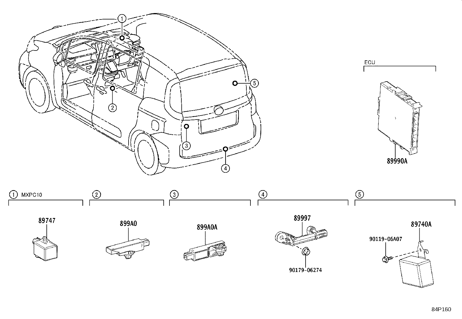 899A0-52160 ANTENNA ASSY, INDOOR ELECTRICAL KEY, NO.2 product image