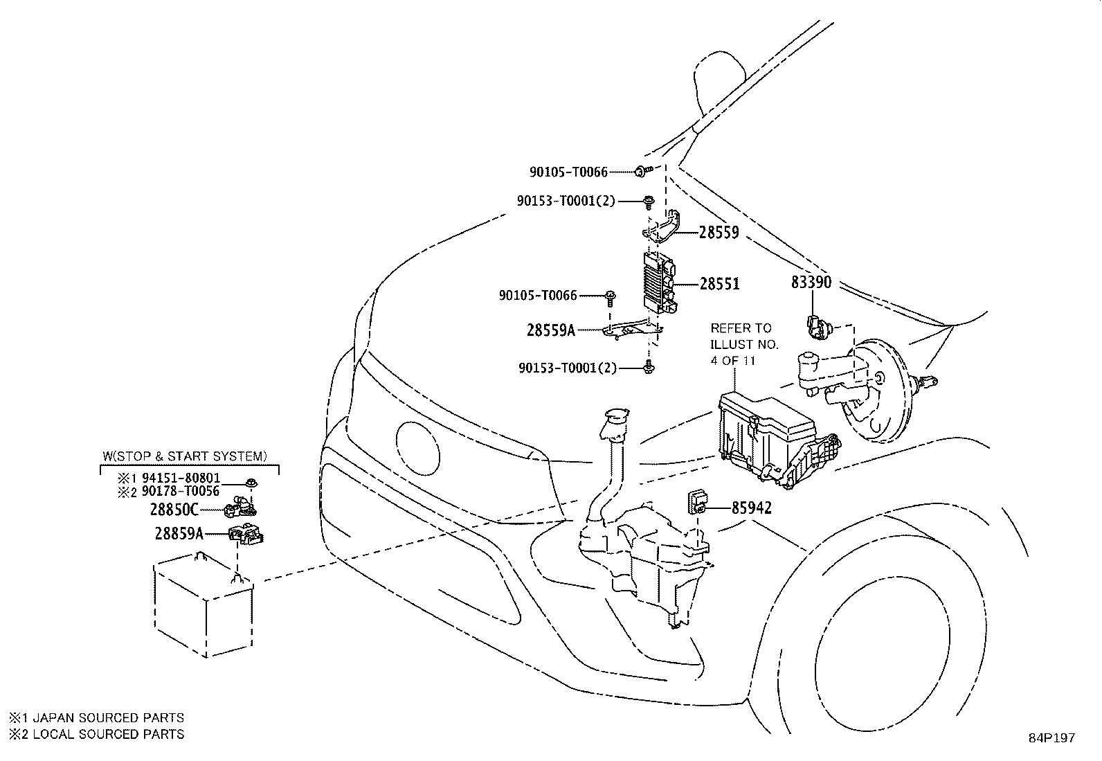 84307-0K190 CABLE SUB-ASSY, SPIRAL W/SENSOR product image