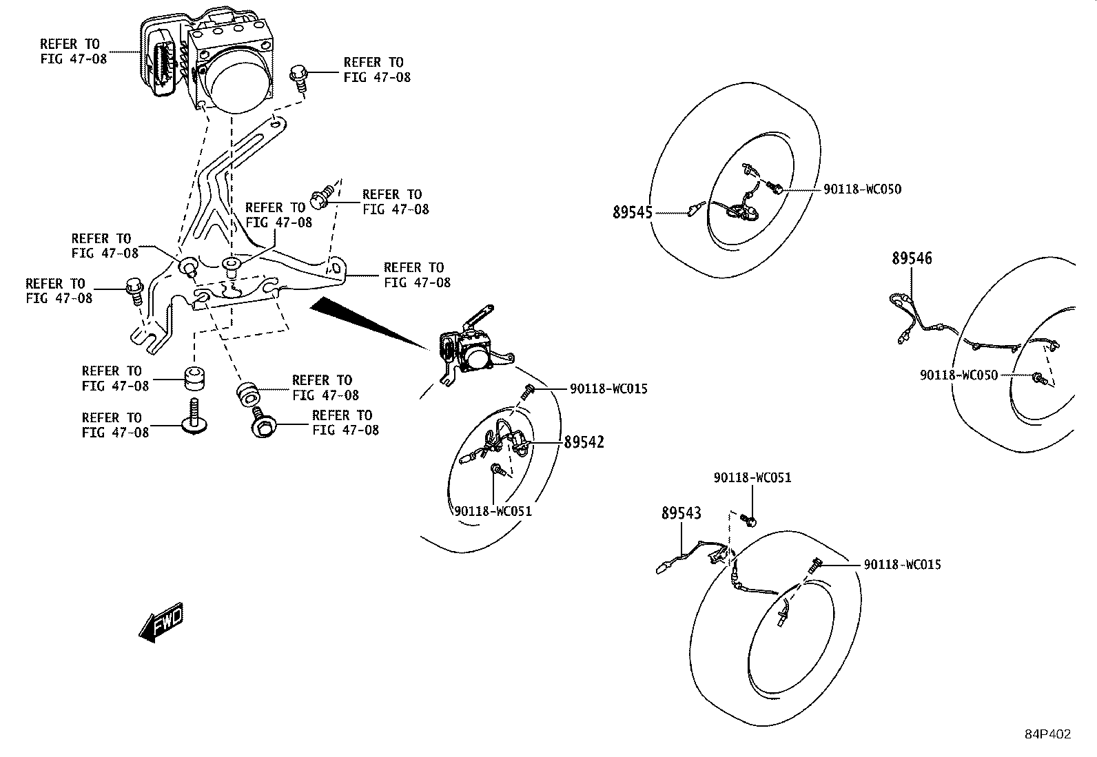 89545-WC007 SENSOR, SPEED, REAR RH product image