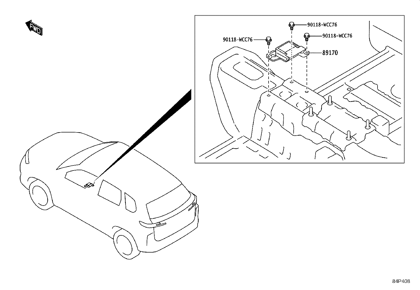 89170-WC011 SENSOR ASSY, AIR BAG product image