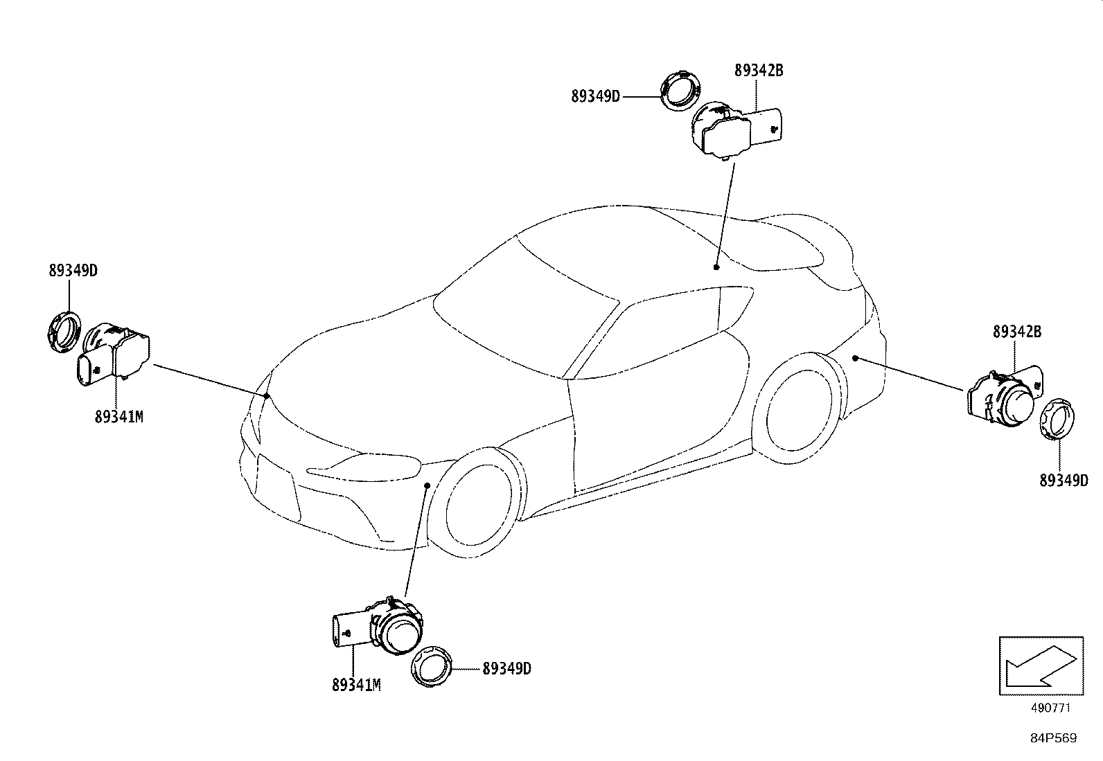 89341-WAA71 SENSOR, ULTRASONIC, REAR CORNER product image