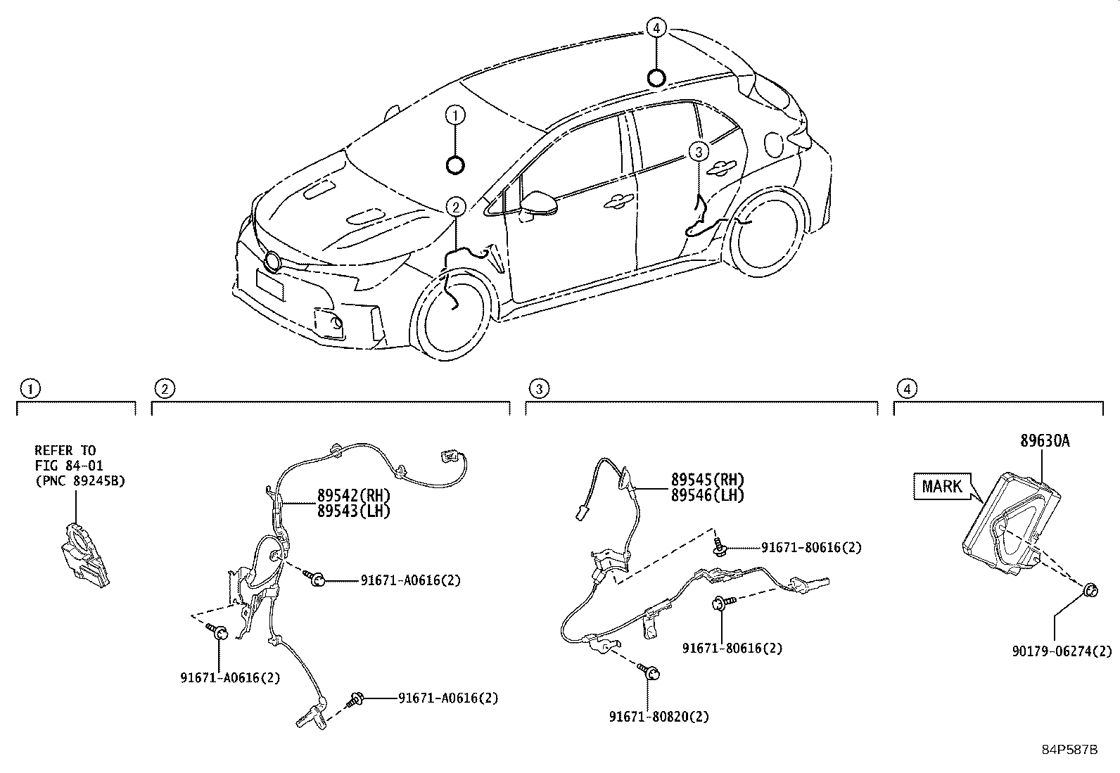Toyota 89543-12150 SENSOR, SPEED, FRONT LH