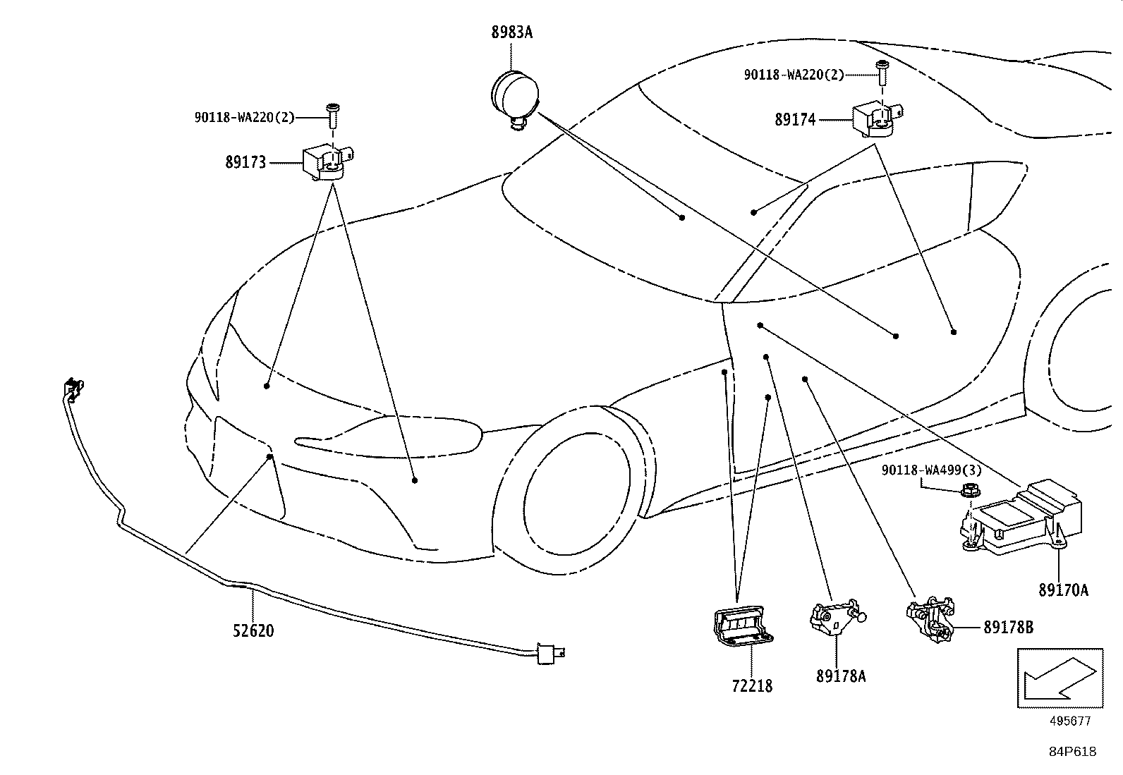 89190-WAA04 SENSOR, AIR BAG product image