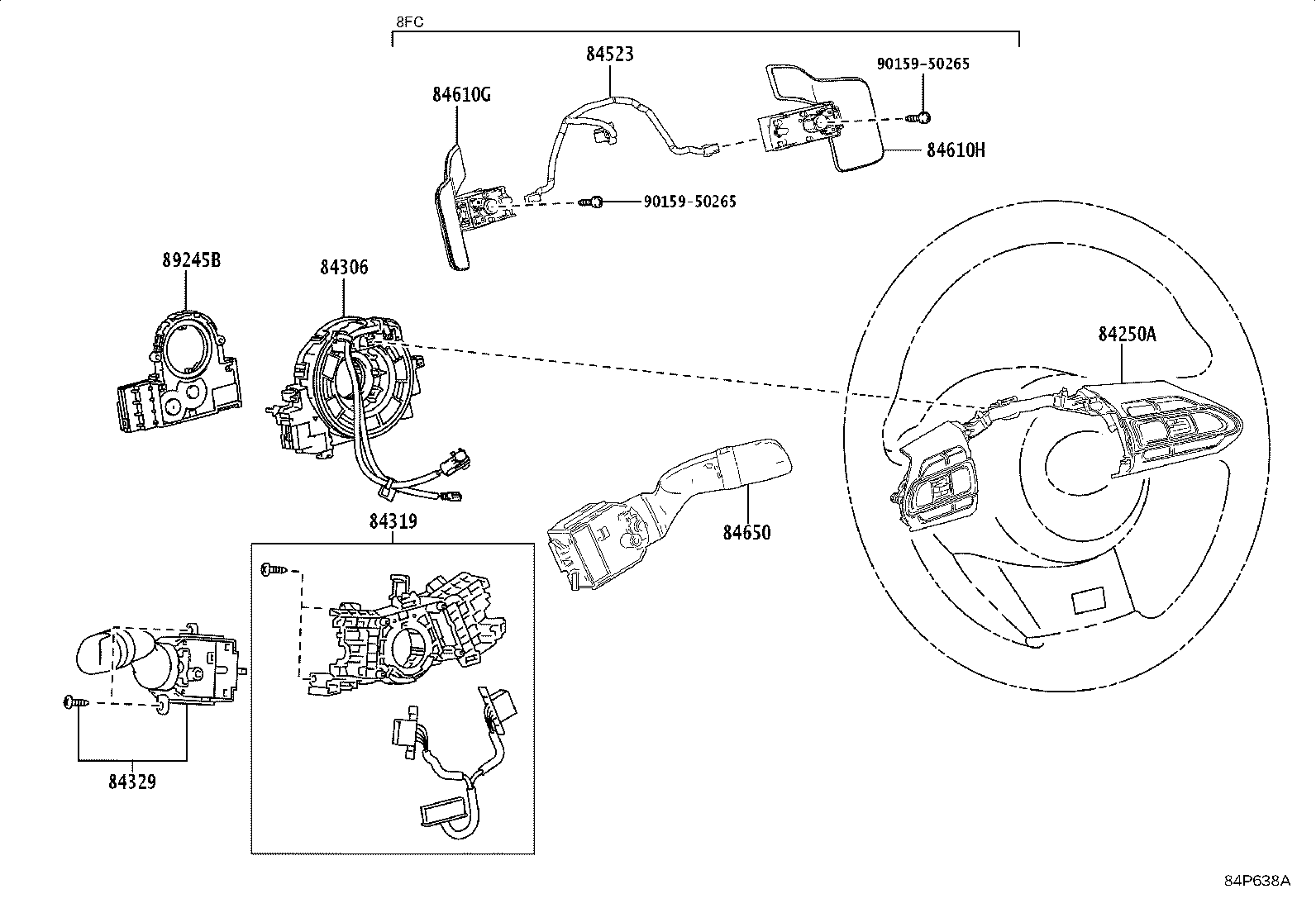 84720-12160 SWITCH ASSY, PATTERN SELECT product image