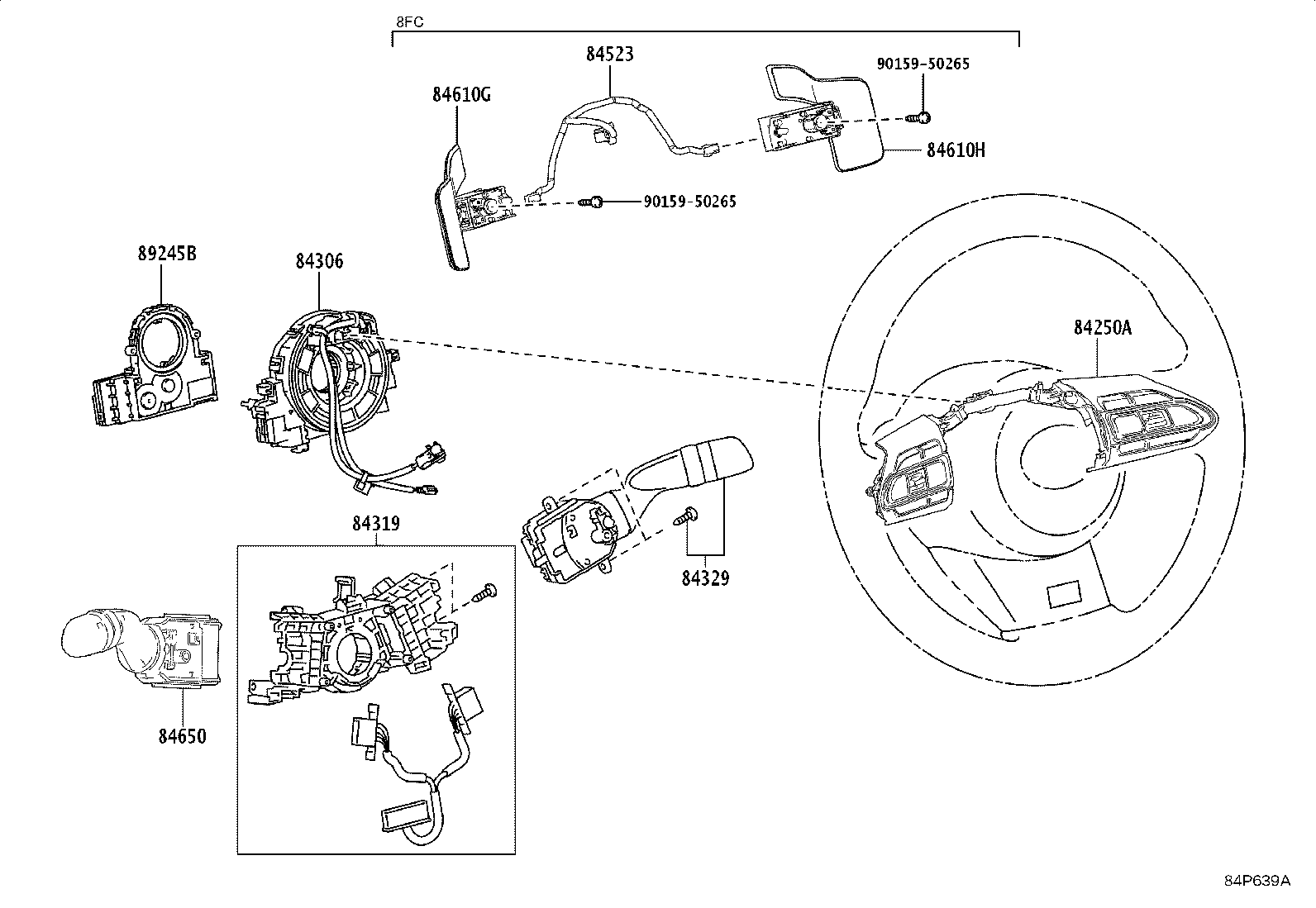 84720-12160 SWITCH ASSY, PATTERN SELECT product image