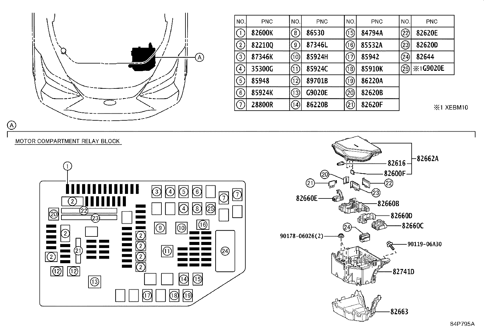Toyota 82662-46040 COVER, RELAY BLOCK, UPPER, NO.1