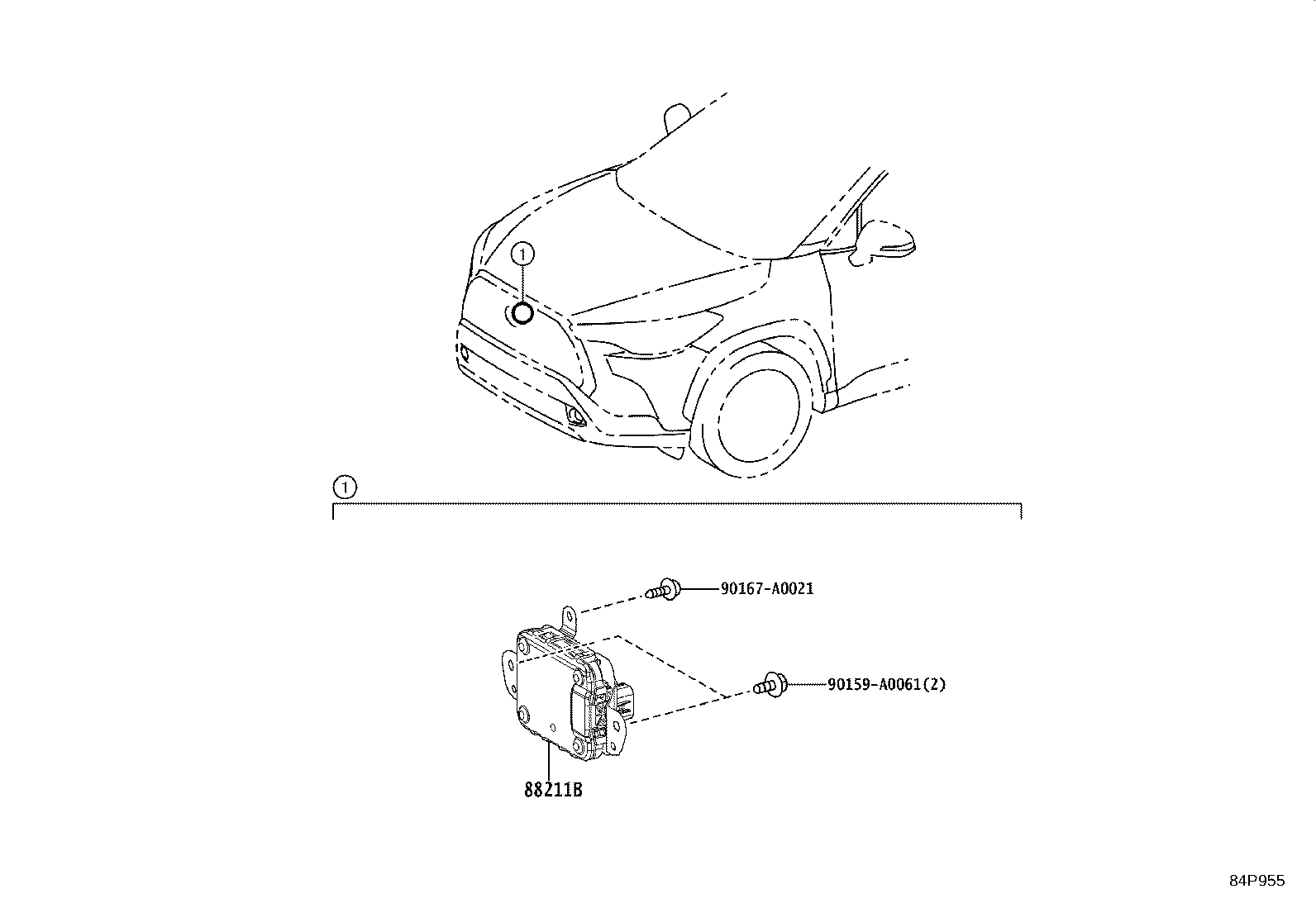 88210-02021 SENSOR ASSY, MILLIMETER WAVE RADAR product image