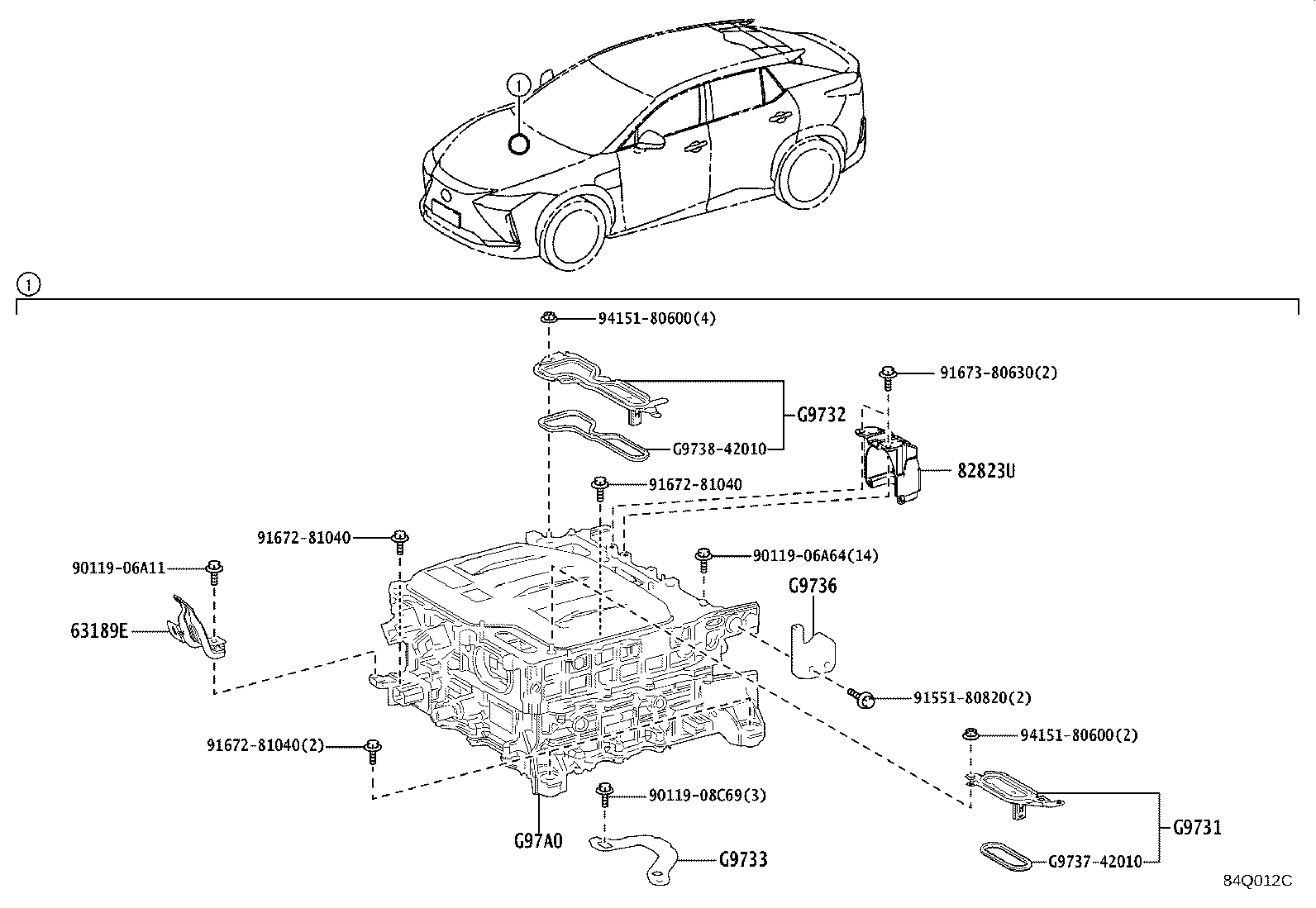 Toyota 77030-46030 LOCK ASSY, CHARGE LID W/MOTOR