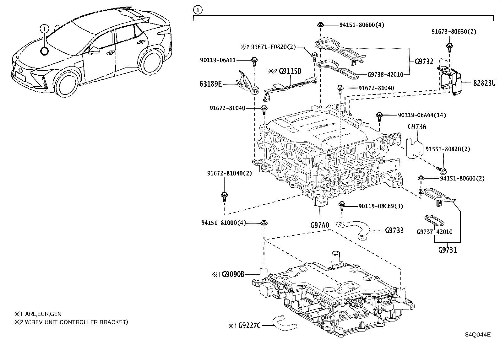 77035-46040 CABLE SUB-ASSY, CHARGE LID LOCK CONTROL product image