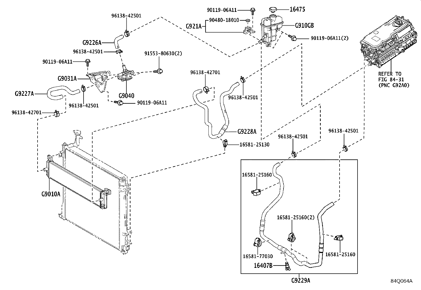 Toyota G9141-42010 BRACKET SUB-ASSY, HV WATER PUMP