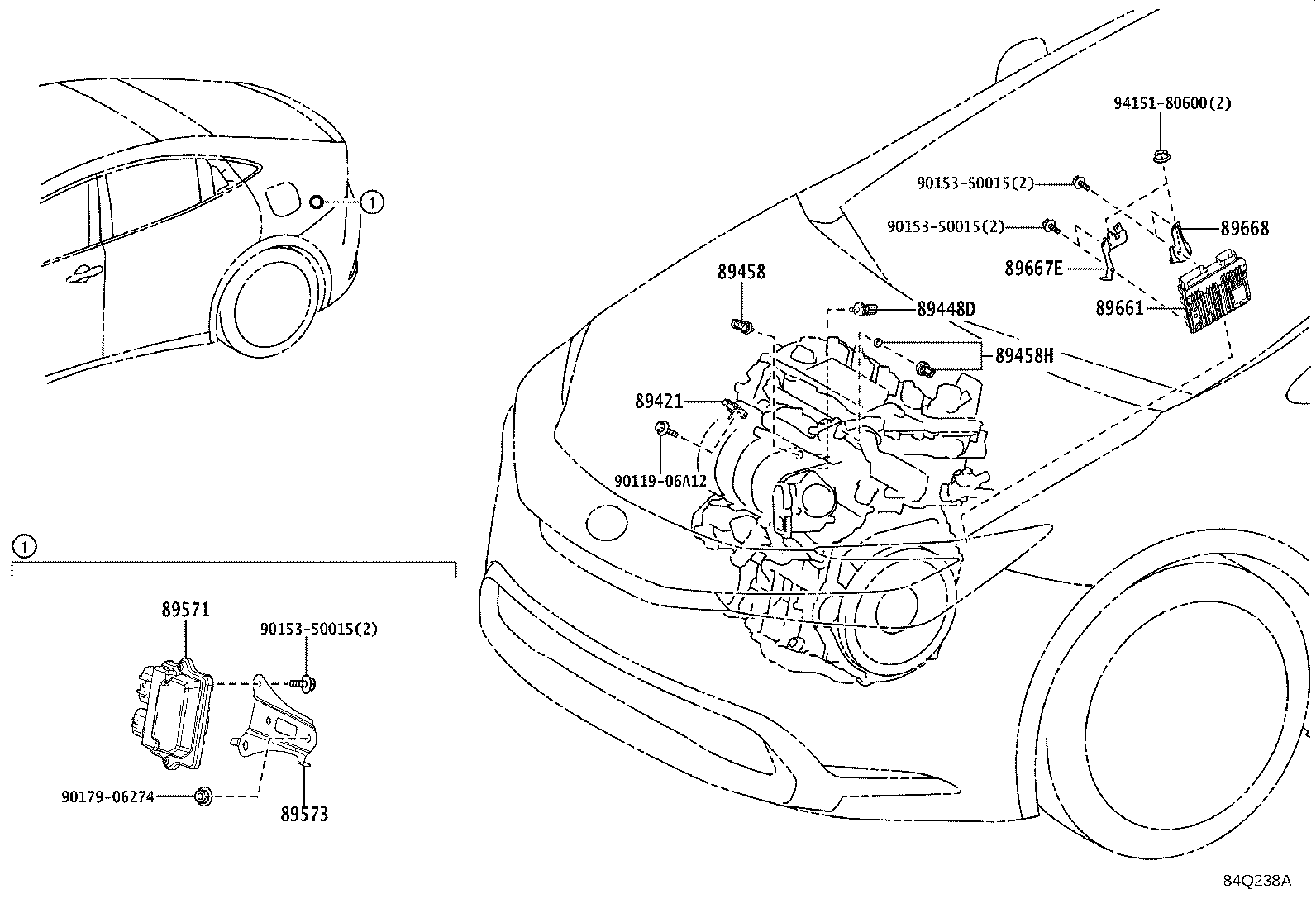 89667-47110 BRACKET, ENGINE CONTROL COMPUTER, NO.1 product image