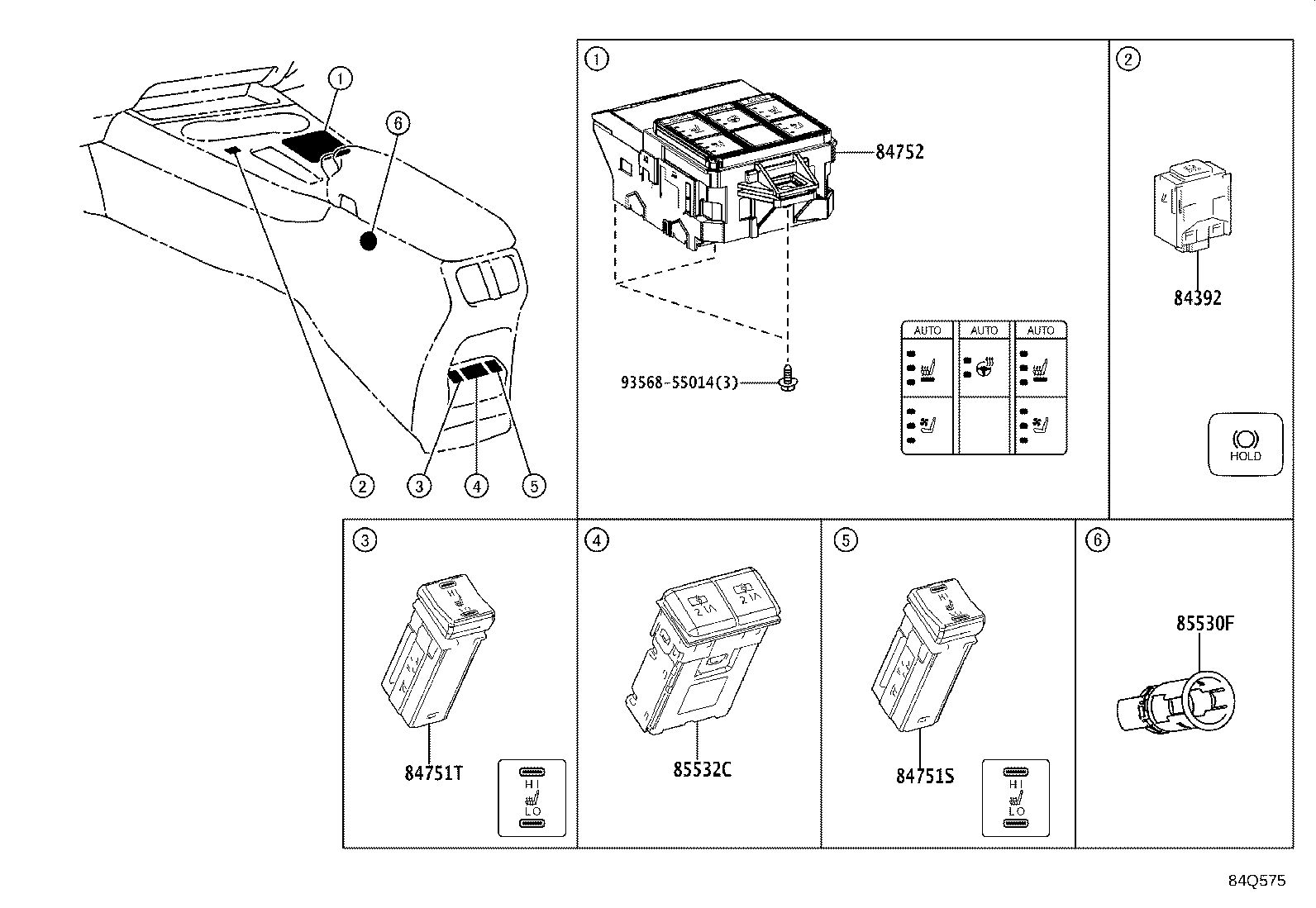 84040-76010 MASTER SWITCH ASSY,MULTIPLEX NETWORK product image