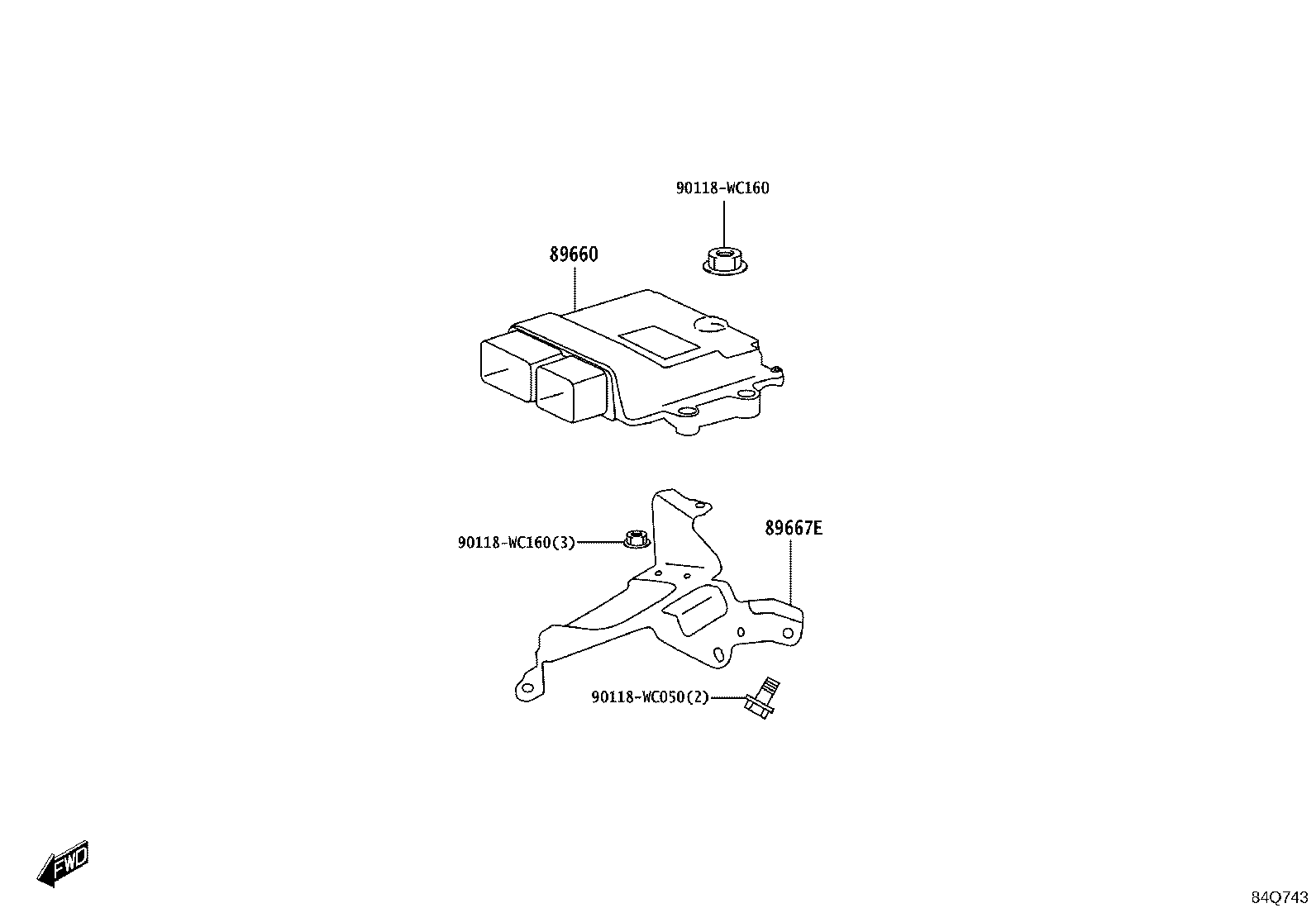 89667-WC018 BRACKET, ENGINE CONTROL COMPUTER product image