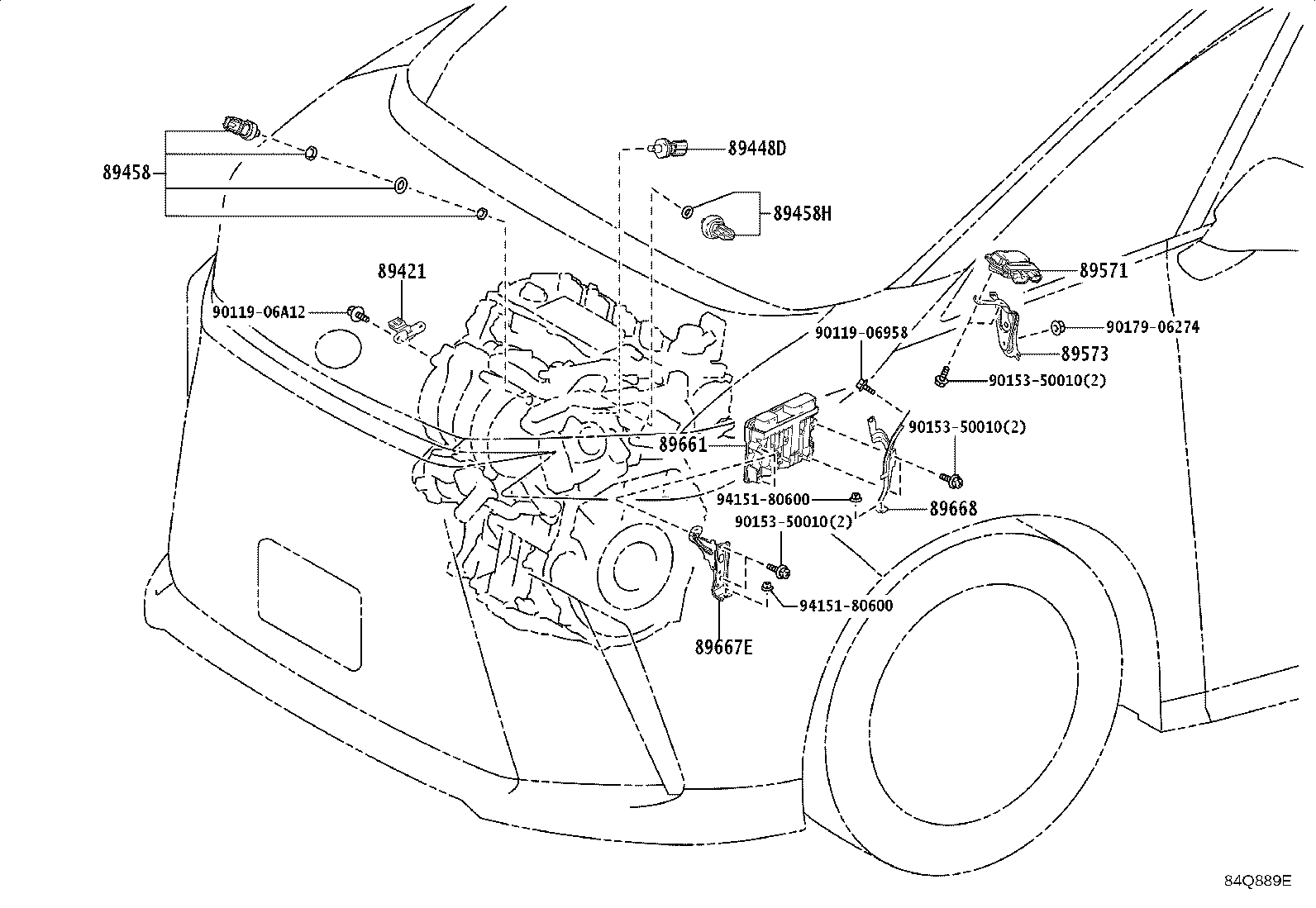 89573-58010 BRACKET, FUEL PUMP CONTROL COMPUTER product image