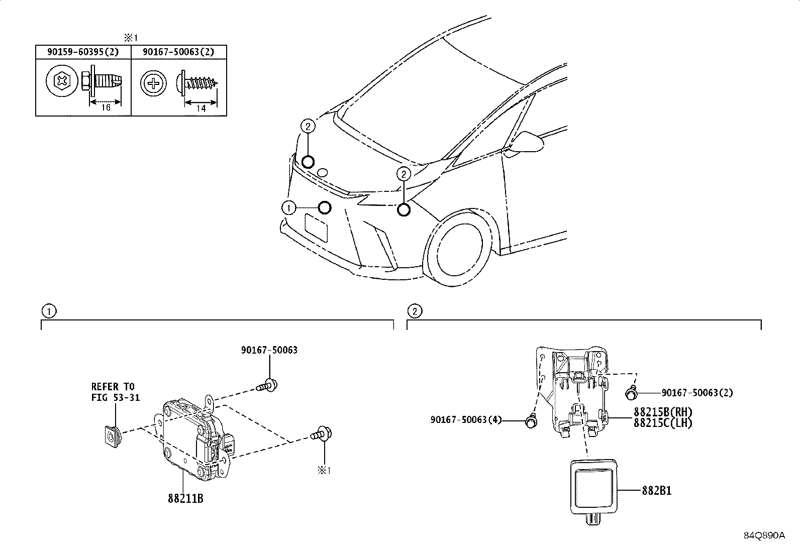 88215-V2040 BRACKET, FRONT SIDE RADAR SENSOR, LH product image