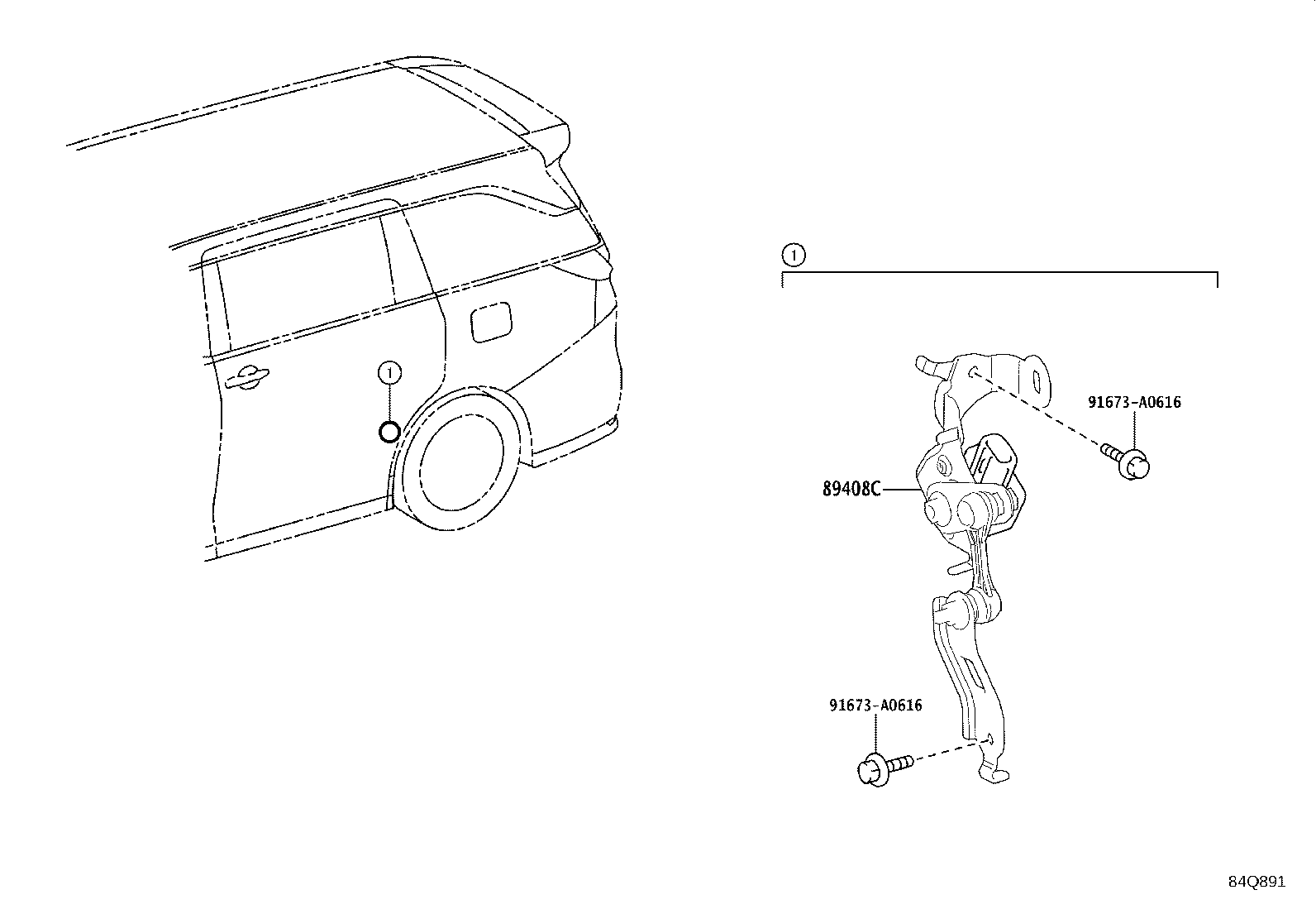 89408-V2020 SENSOR SUB-ASSY, HEIGHT CONTROL, REAR LH product image