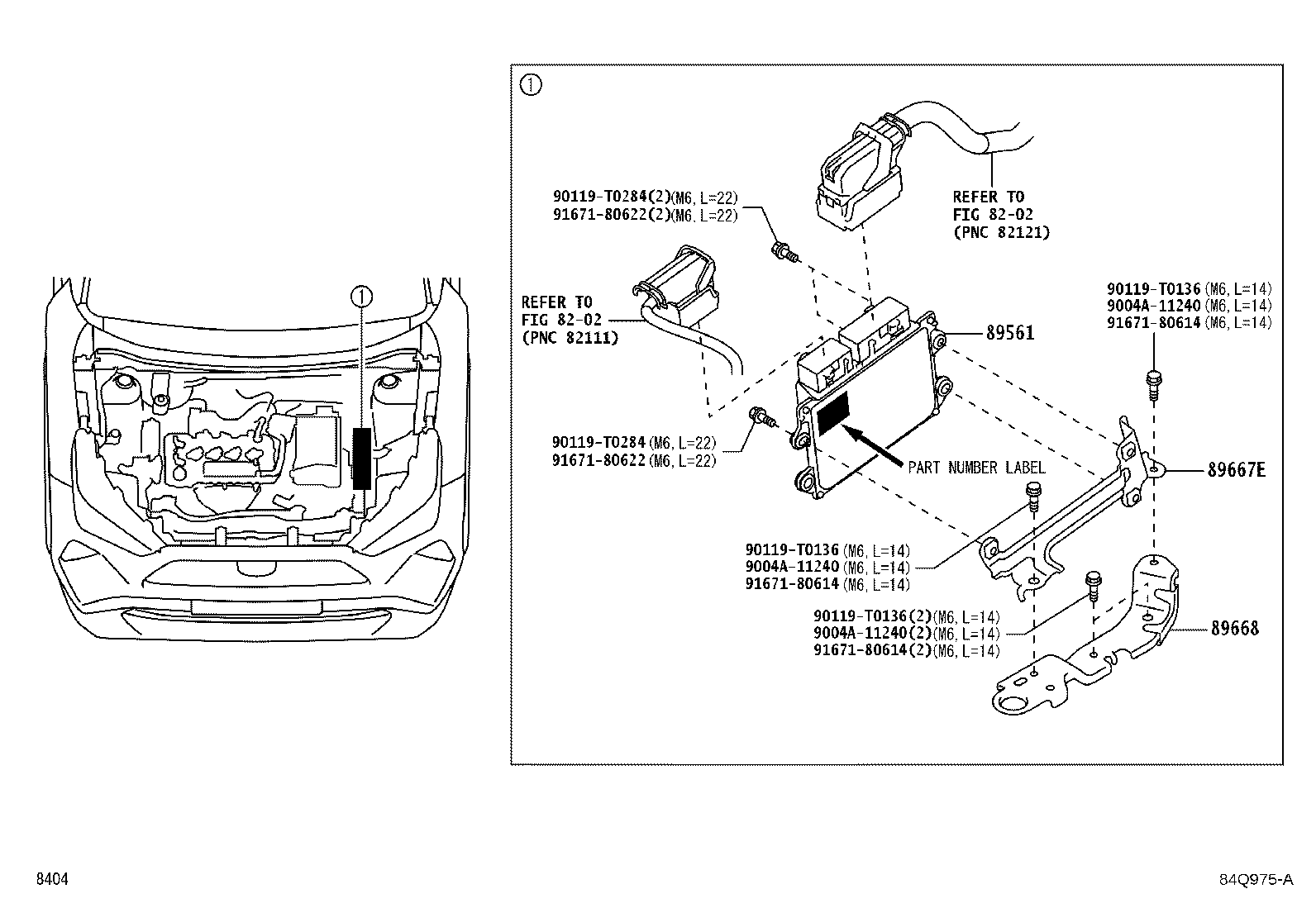 89667-BZ090 BRACKET, ENGINE CONTROL COMPUTER, NO.1 product image