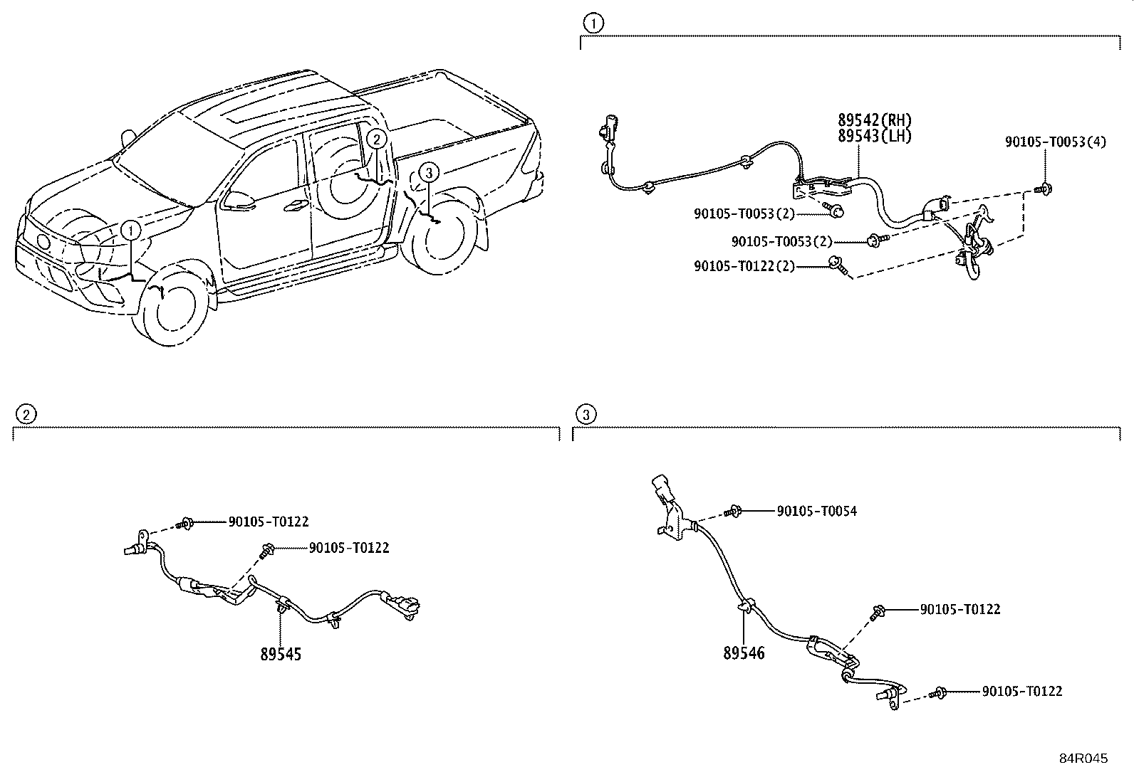 89543-0K100 SENSOR, SPEED, FRONT LH product image