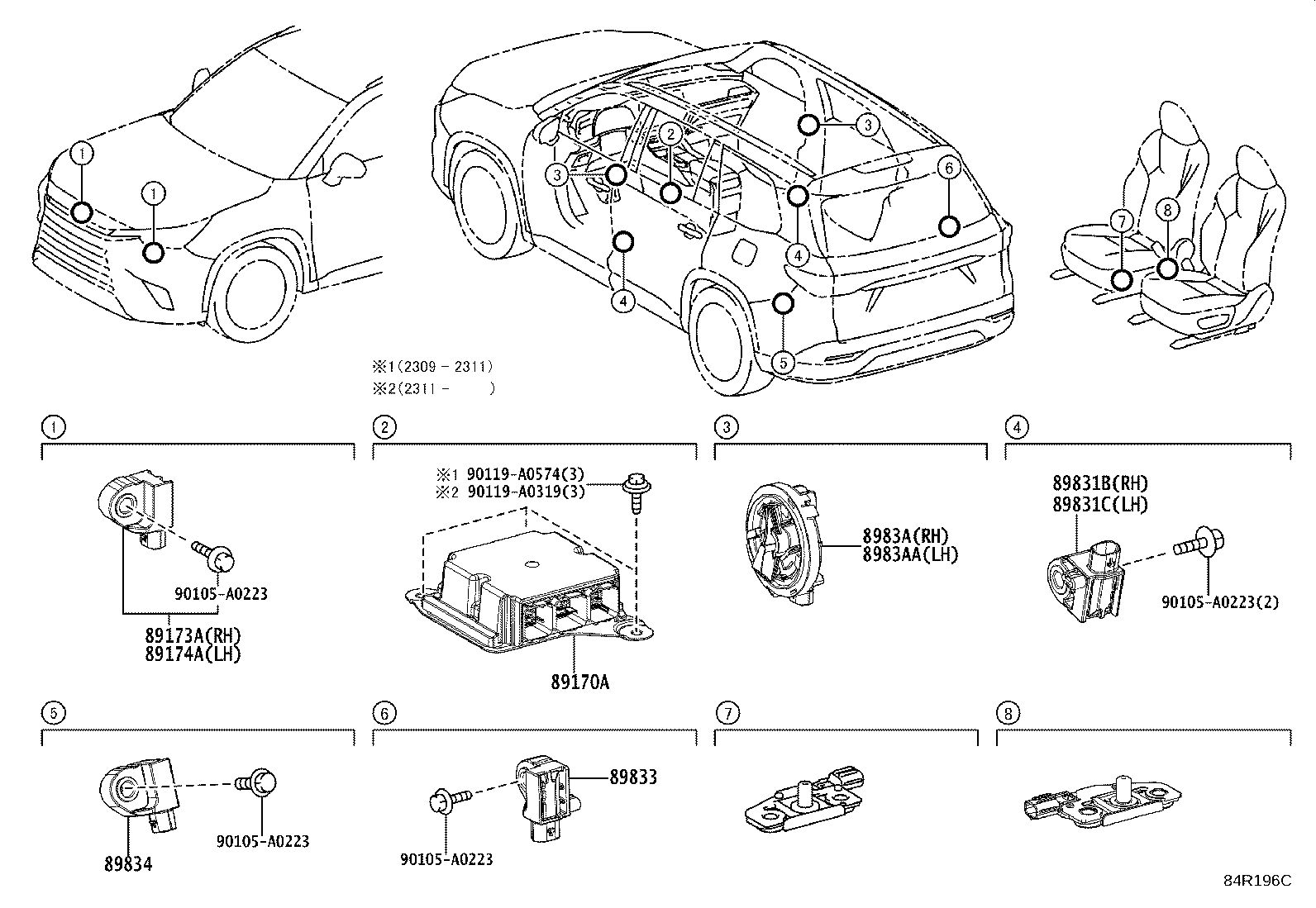 89170-0E390 COMPUTER ASSY, AIR BAG product image