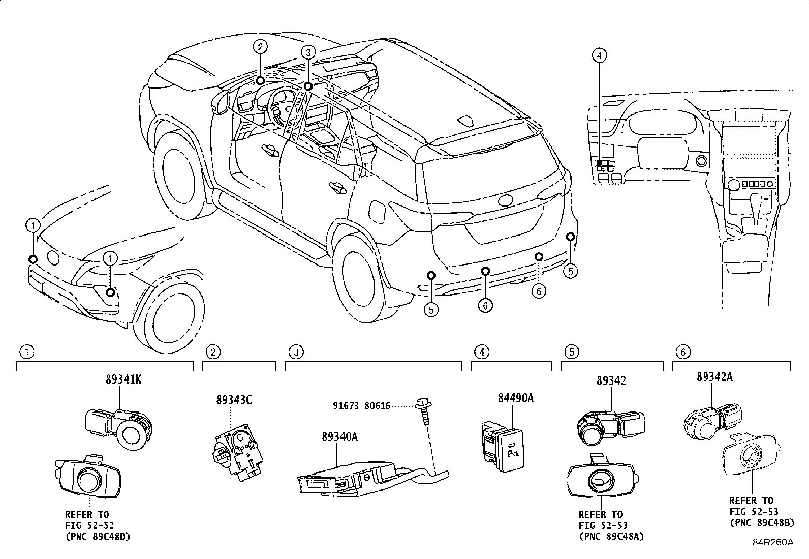 89341-06080-B7 SENSOR, ULTRASONIC, FRONT CORNER product image