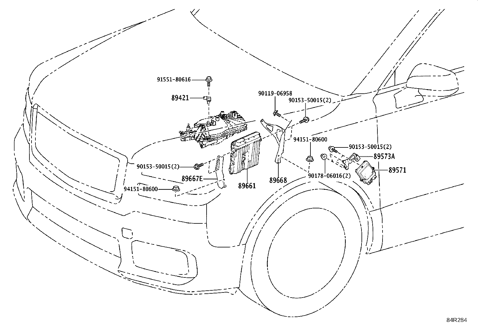 89667-40040 BRACKET, ENGINE CONTROL COMPUTER, NO.1 product image