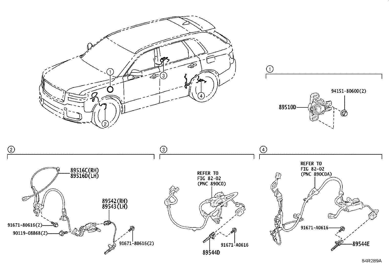 89516-40010 WIRE, SKID CONTROL SENSOR, RH product image