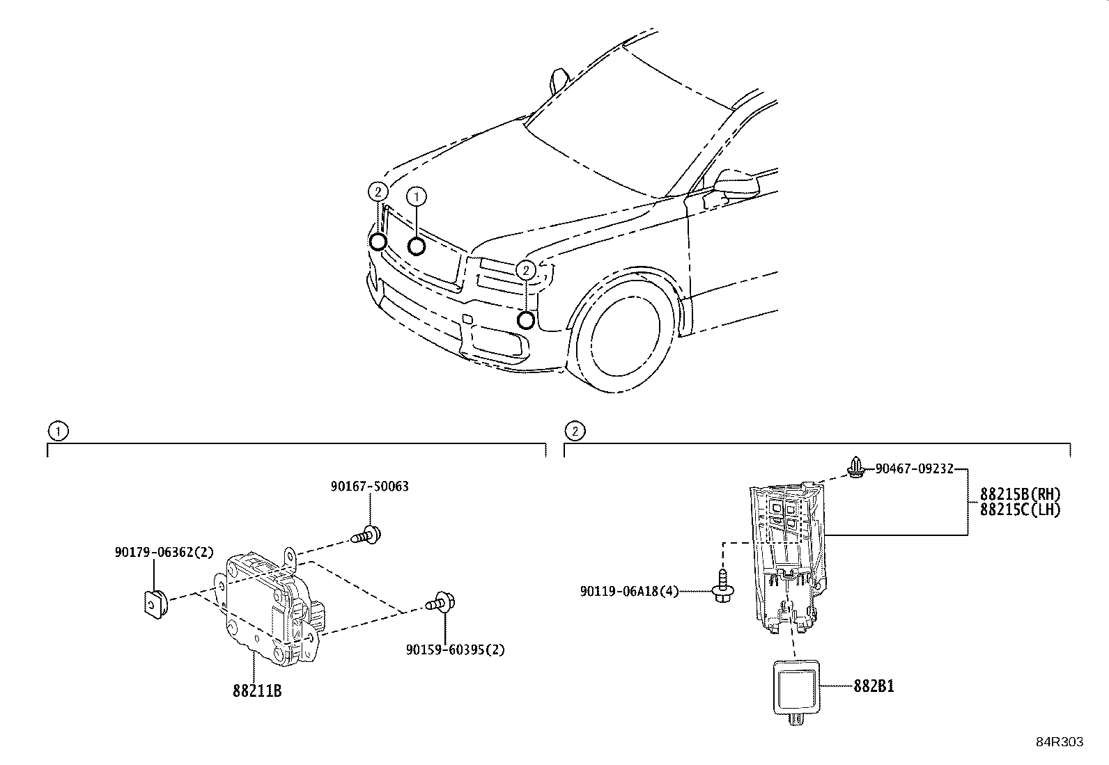 88215-40060 BRACKET, FRONT SIDE RADAR SENSOR, LH product image