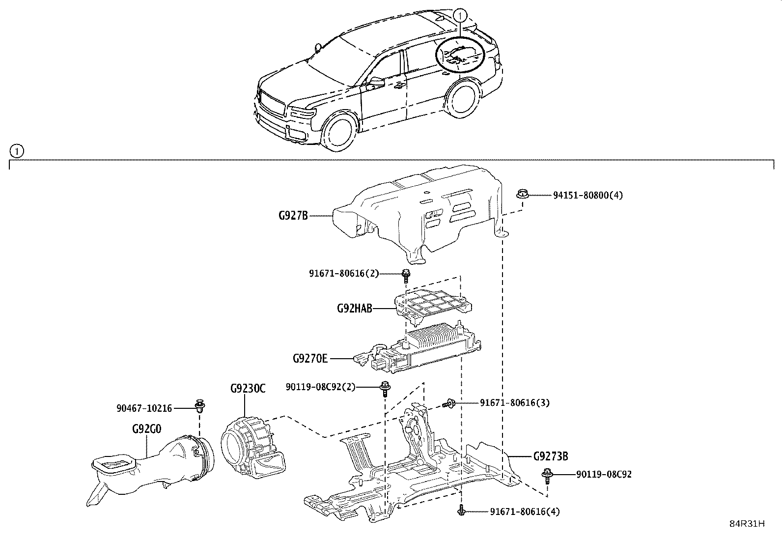 77035-40010 CABLE SUB-ASSY, CHARGE LID LOCK CONTROL product image