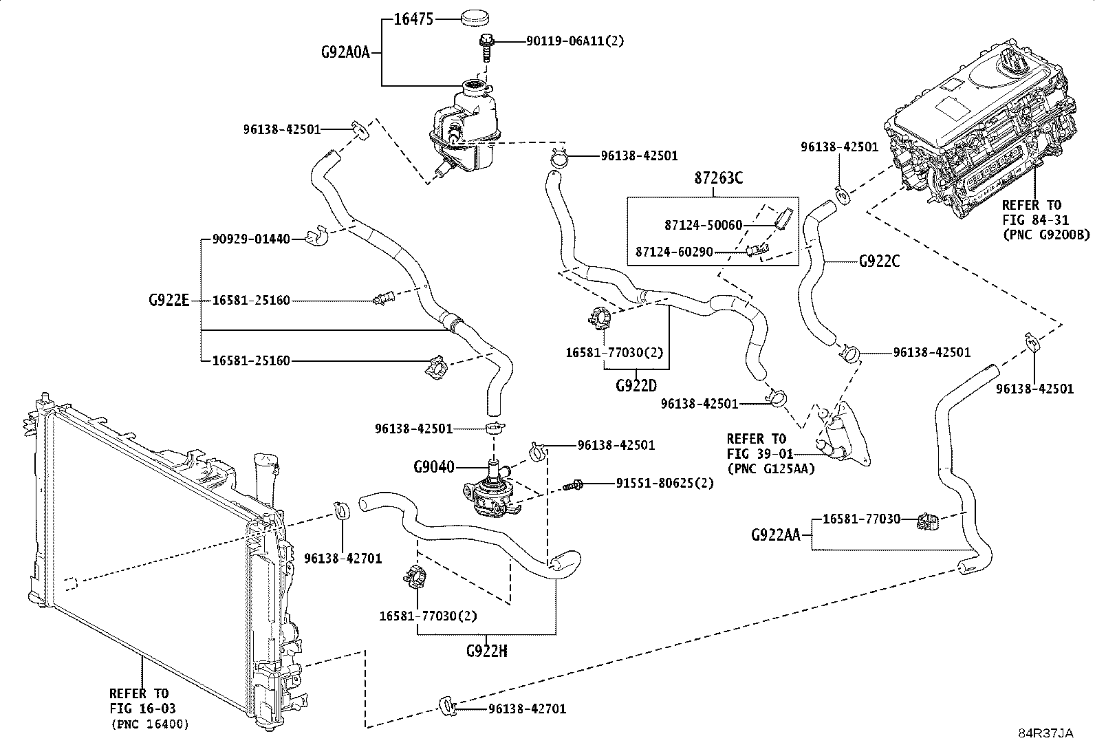 16581-70020 BRACKET, WATER HOSE product image