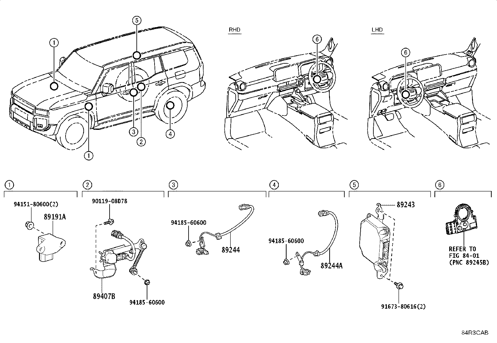 89407-60050 SENSOR SUB-ASSY, HEIGHT CONTROL, REAR RH product image