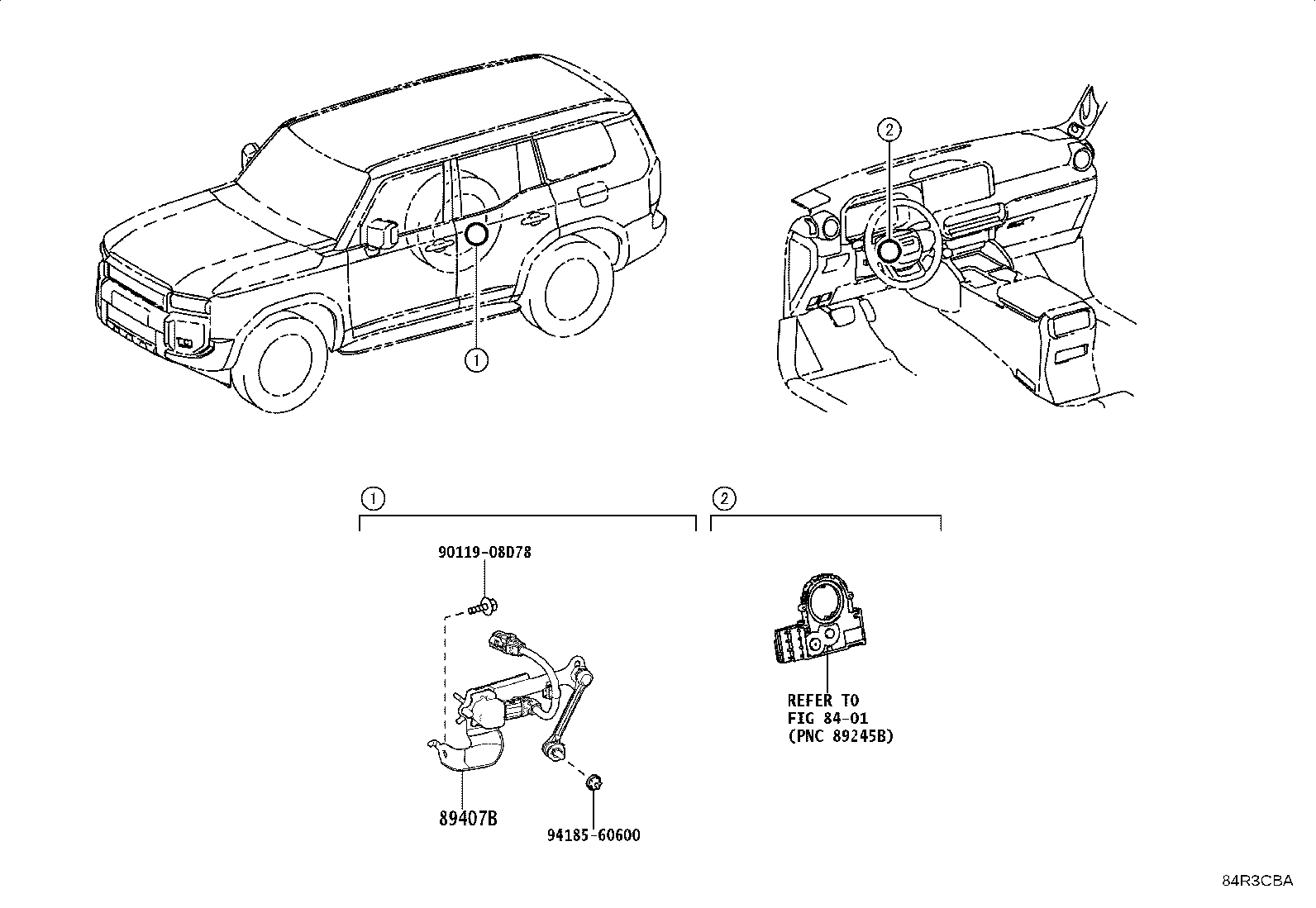 Toyota 89407-60050 SENSOR SUB-ASSY, HEIGHT CONTROL, REAR RH