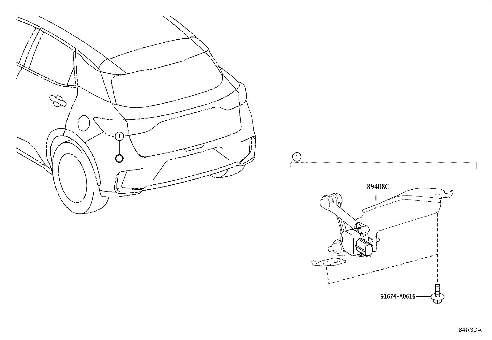 89408-52080 SENSOR SUB-ASSY, HEIGHT CONTROL, REAR LH product image