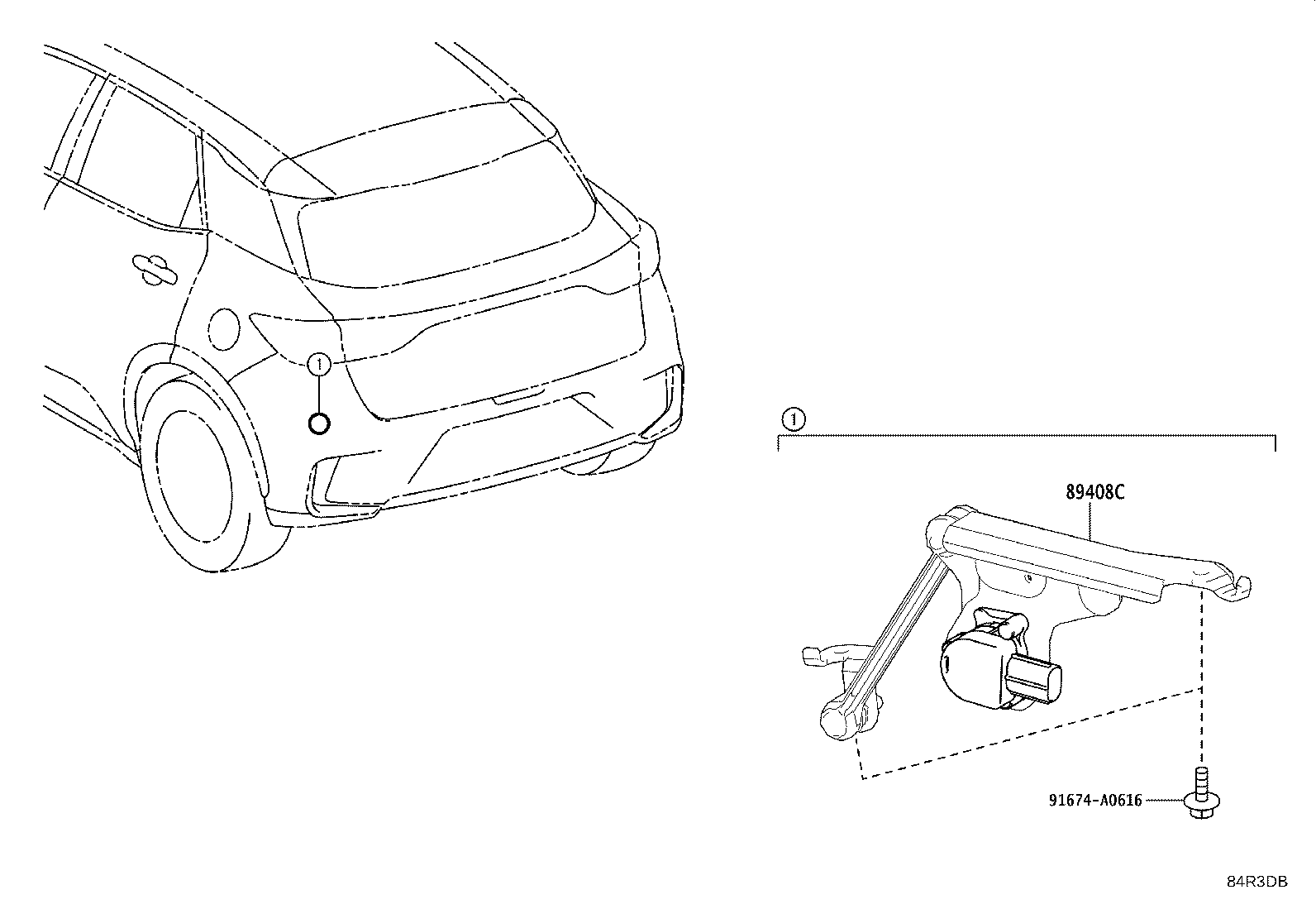 89408-52080 SENSOR SUB-ASSY, HEIGHT CONTROL, REAR LH product image