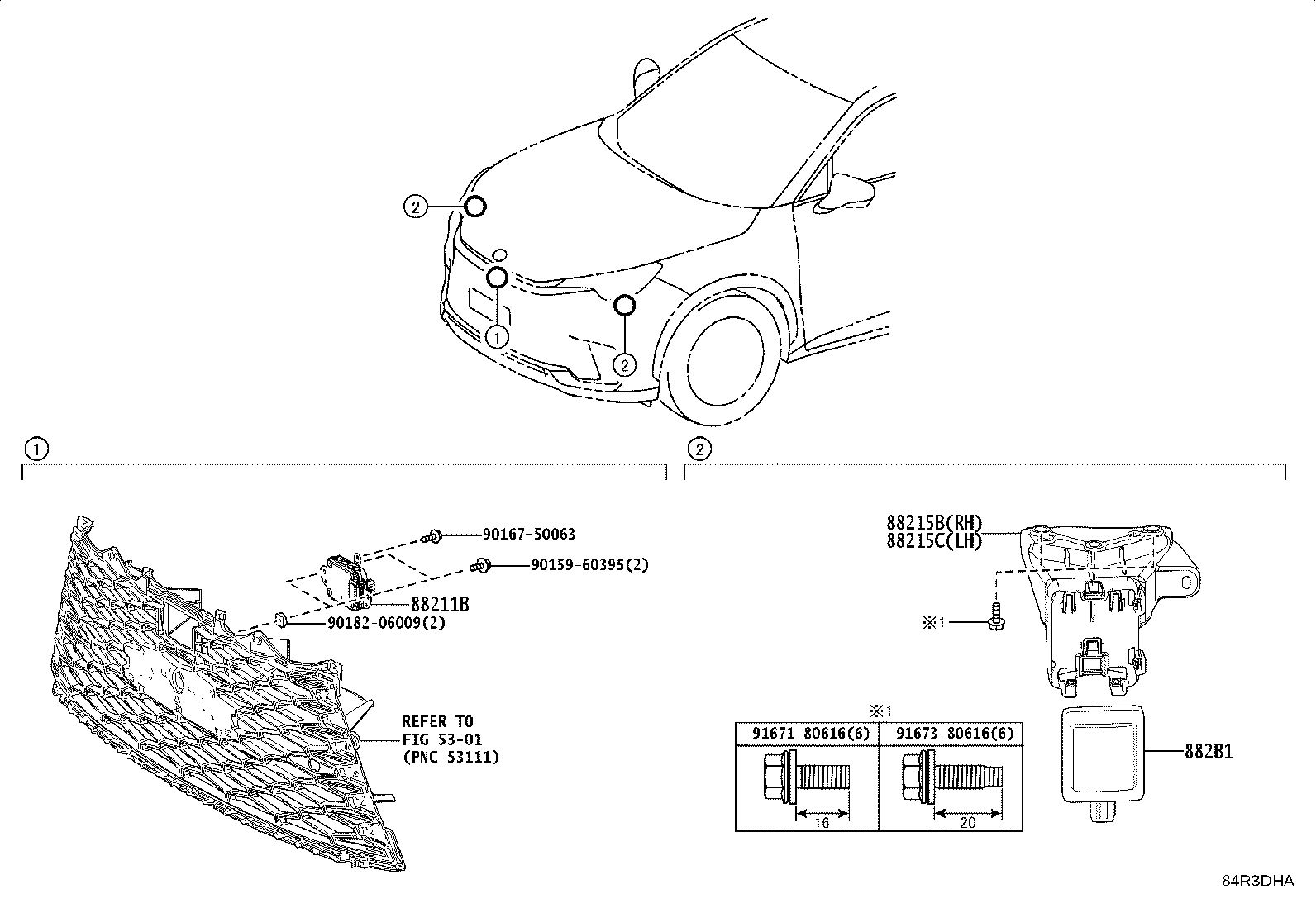 88215-52040 BRACKET, FRONT SIDE RADAR SENSOR, LH product image