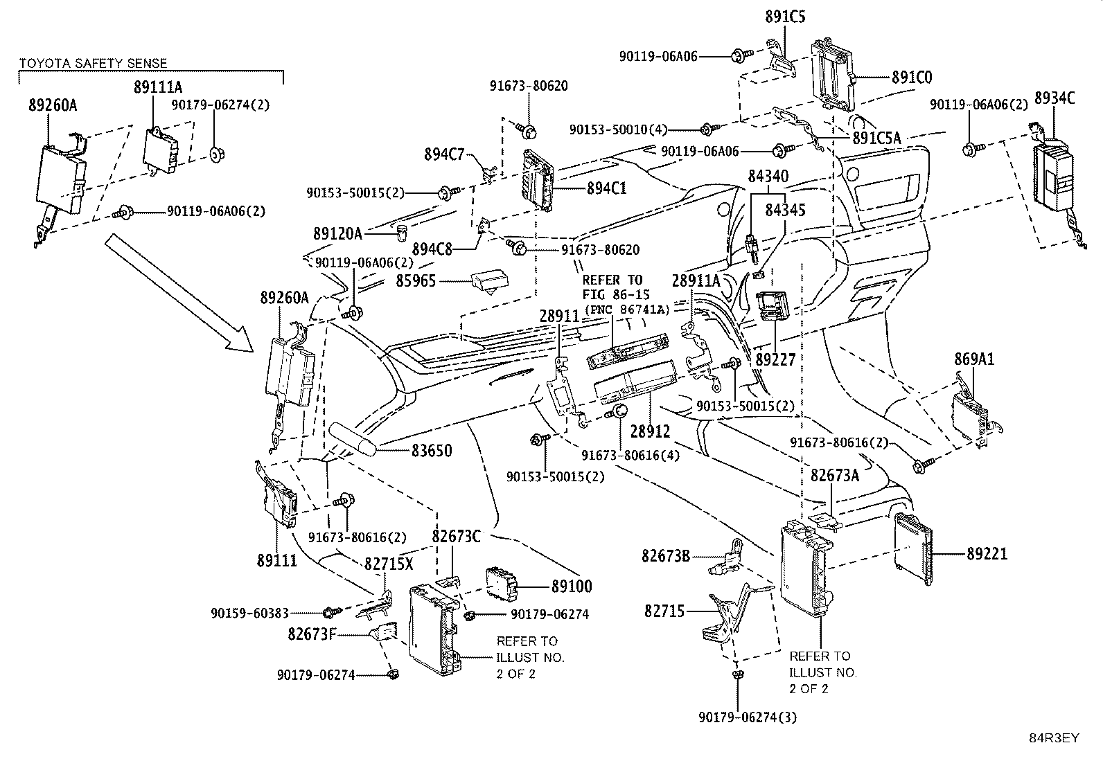 84332-62040 SWITCH ASSY, HAZARD WARNING SIGNAL product image