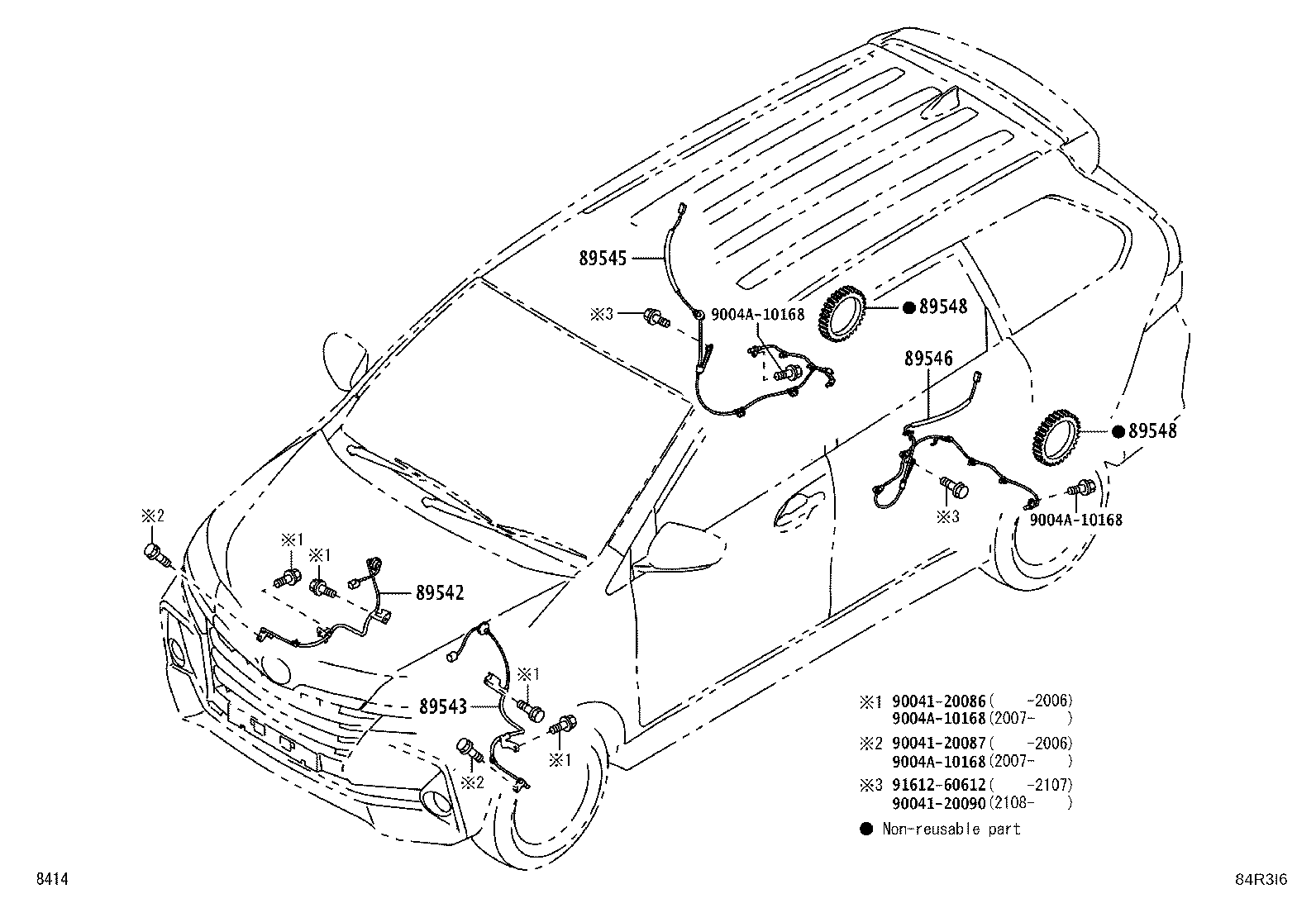 89546-BZ030 SENSOR, SPEED, REAR LH product image